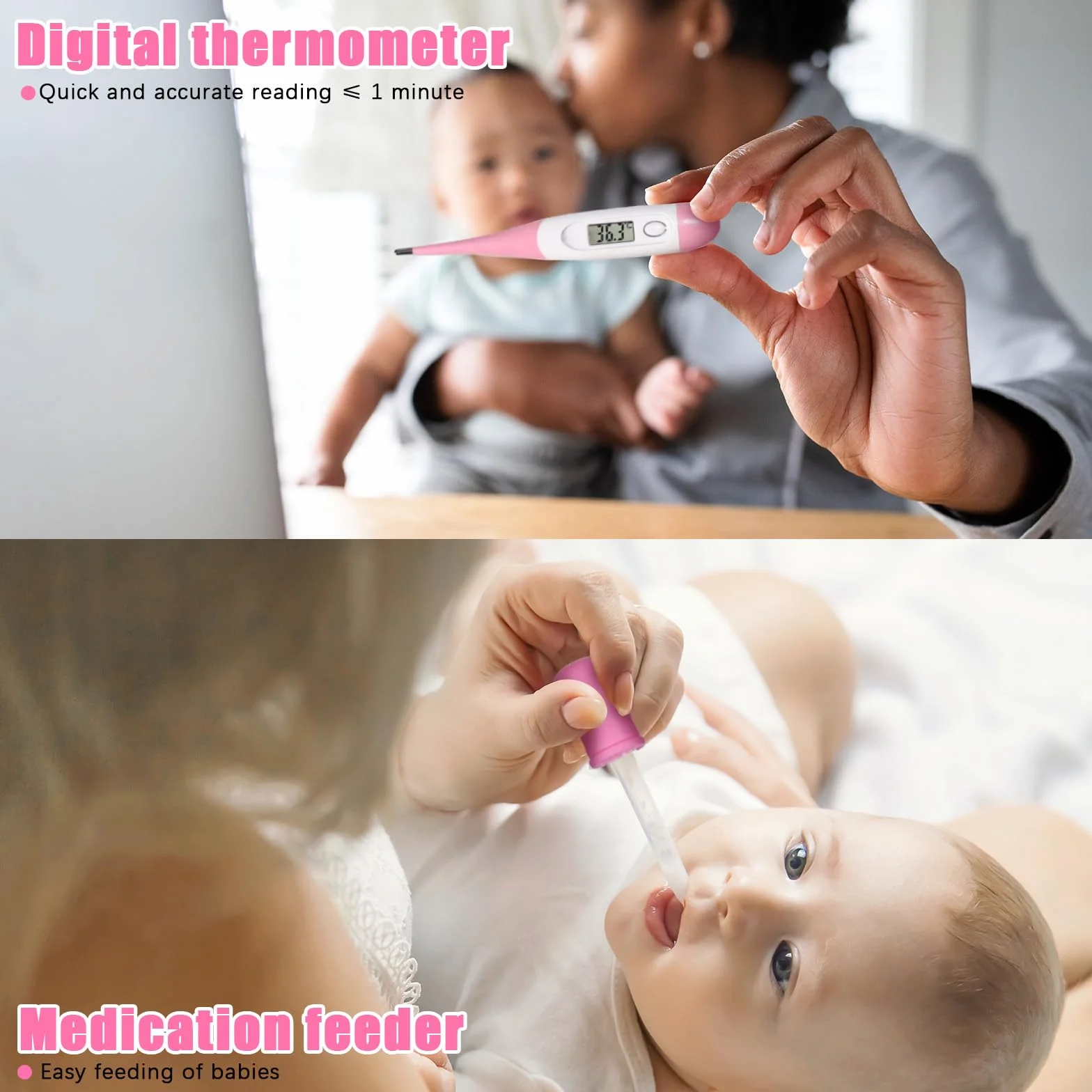 12 Pezzi Set per la Cura Del Bambino, Taglia Unghie Neonati, Kit Neonato Igiene Nascita, Set Cura Neonato Set di Sicurezza, Set per la Cura Del Bambino da Viaggio e di Uso Quotidiano (Rosa)