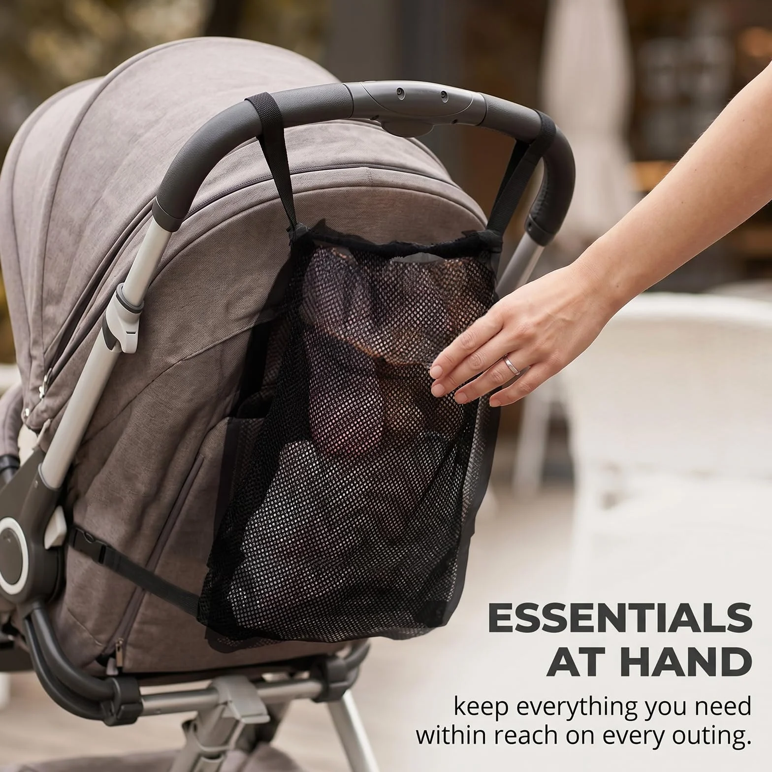 1 Pezzi Rete per la Spesa per Passeggino, Universale Borsa a Rete Posteriore per Passeggino Nero Tasca a Rete per passeggino per Passeggini Sportivi Sedie a Rotelle (35 * 50 cm)