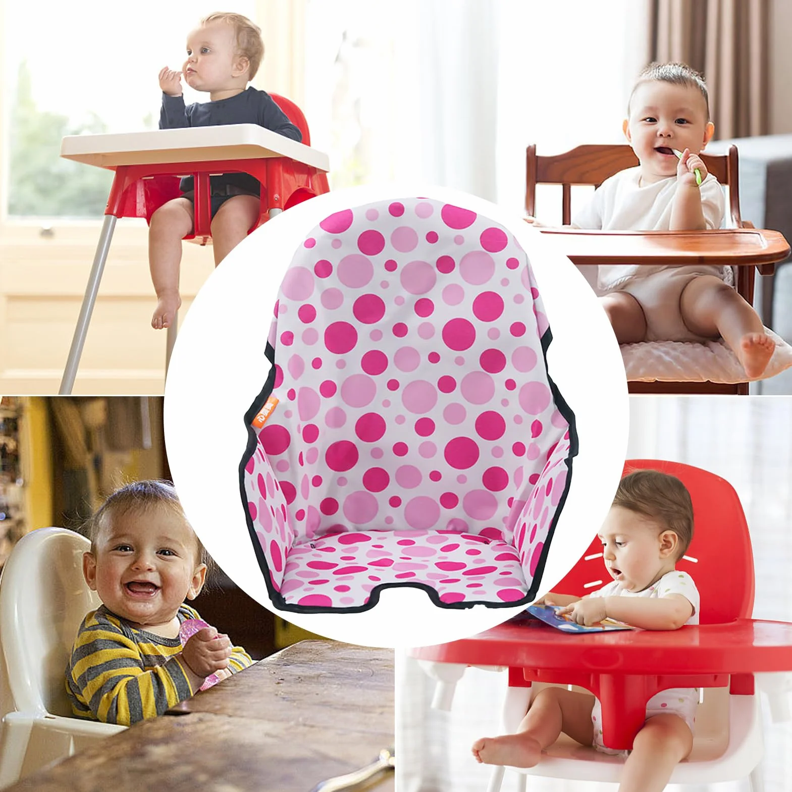 Cuscino Per Seggiolone Pappa - Riduttore Per Seggiolone Pappa - Fodera Per Sedia Da Pranzo Per Bambini - 37x23cm Cuscino Per Seggiolone Pappa Universale - Cuscino Per Seggiolone Ike A