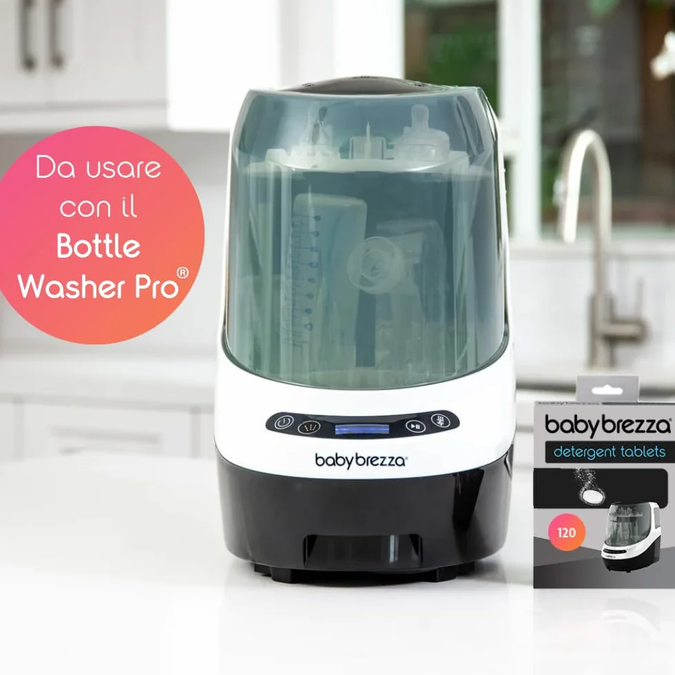 Baby Brezza Pastiglie detergenti per Bottle Washer Pro (120 pastiglie) - Per un'igiene sicura ed efficace dei biberon e accessori