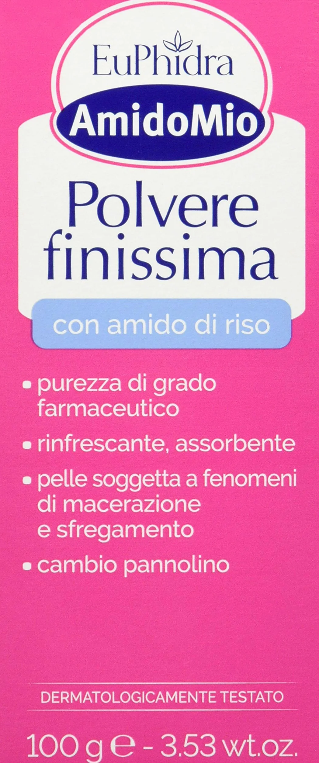 Amidomio Euphidra Polvere Finissima, Bianco E Fucsia, 100 g (Confezione da 2)