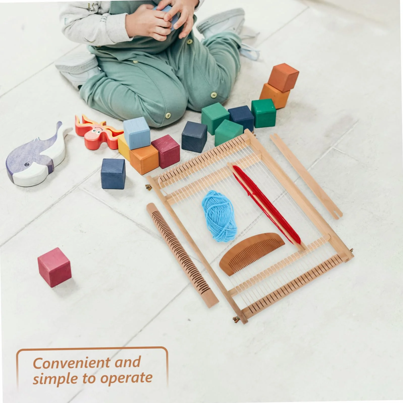 BATHVEVE Telaio per Tessitura in Legno per Ragazzo Ragazza e Giovani Semplice Funzionamento, per Lavori Artigianali e Insegnamento Fai da Te, Strumento Multifunzionale per Colore Casuale