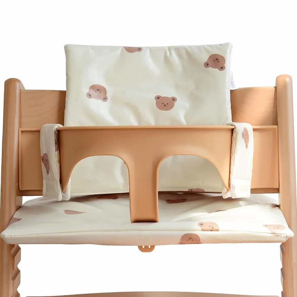 Vicloon Cuscini per Seggiolone Stokke 2 Pezzi Antiscivolo Impermeabile Cotone Beige