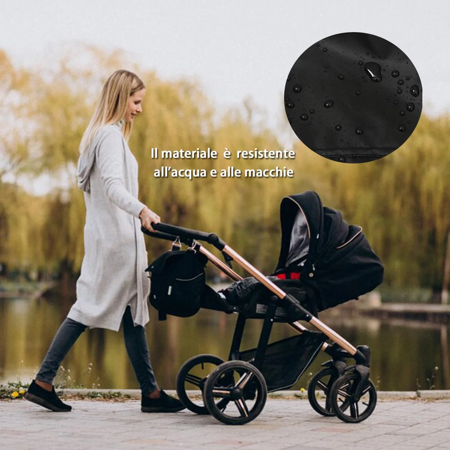 4 pezzi Copriruota per passeggino, Passeggino Coprigambe Antipolvere Copriruota, impermeabili e antisporco, accessori antipolvere