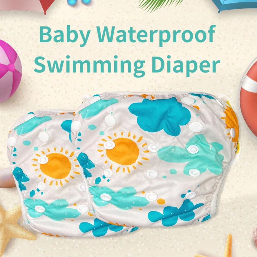1 Pezzo Pannolino da Bagno Nuovo, Riutilizzabile, Adorabile, con Volant, per Bambine/Ragazze, Costume Contenitivo Neonata, Costumino, Pannolino Piscina Neonato (1-2 anni)