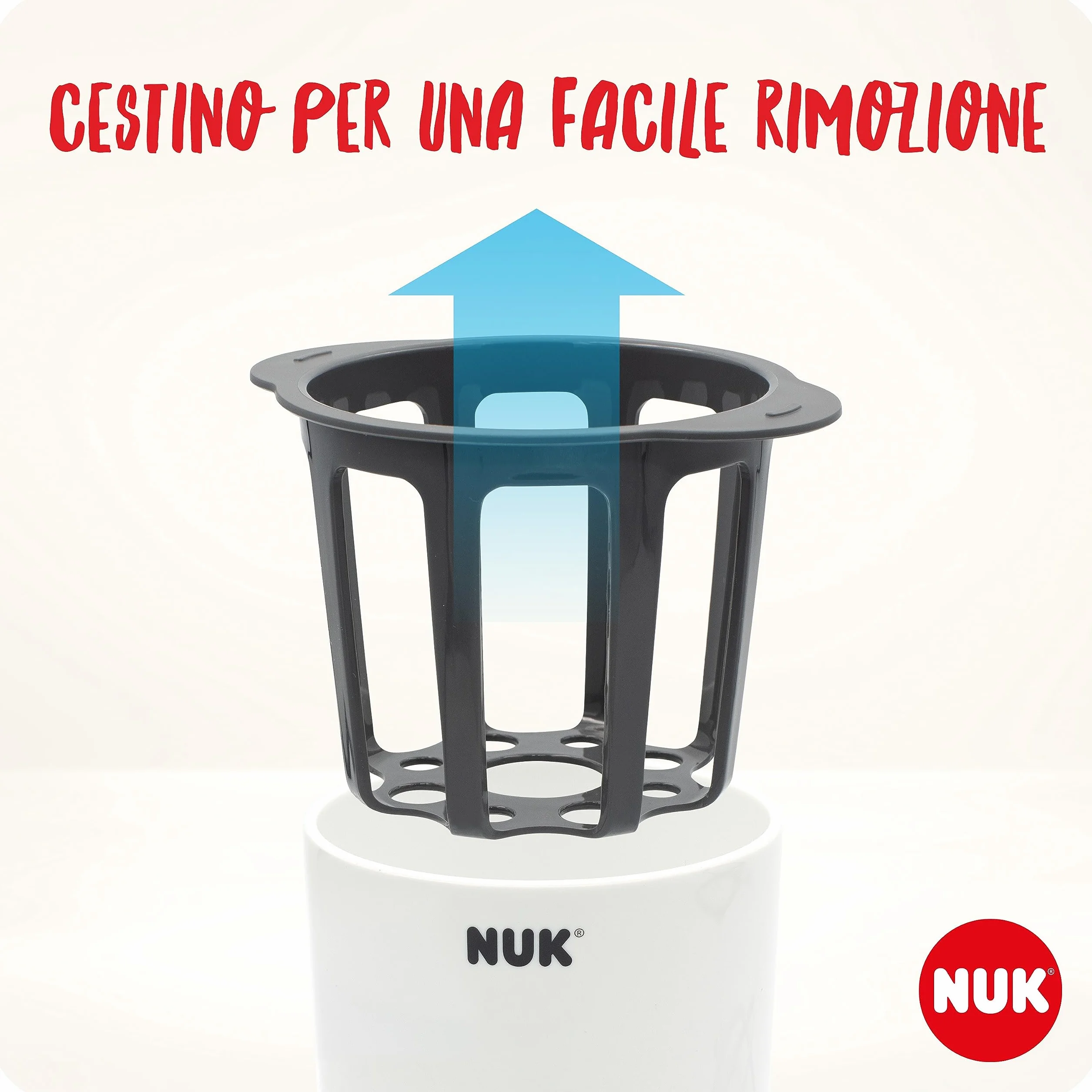 NUK Thermo 3in1 scaldabiberon | Scongela delicatamente, riscalda e mantiene la temperatura di cibi liquidi e morbidi | Cestello estraibile per una semplice rimozione | Spina europea a 2 poli