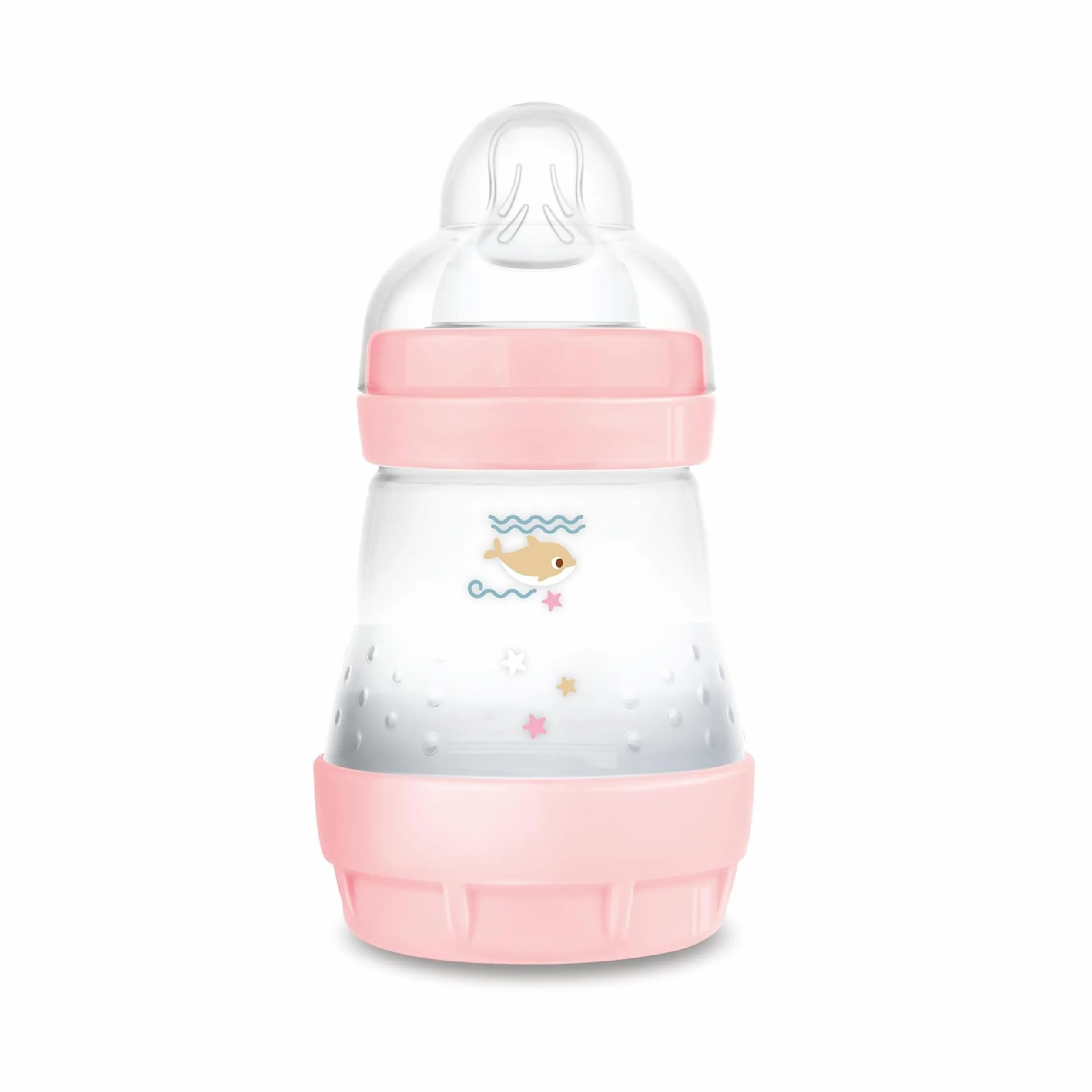MAM Biberon Easy Start 160 ml, Biberon anticolica per allattamento misto che riduce le bolle d'aria e il rischio di coliche, Accessori neonati autosterilizzanti e con tettarella misura 1, Rosa