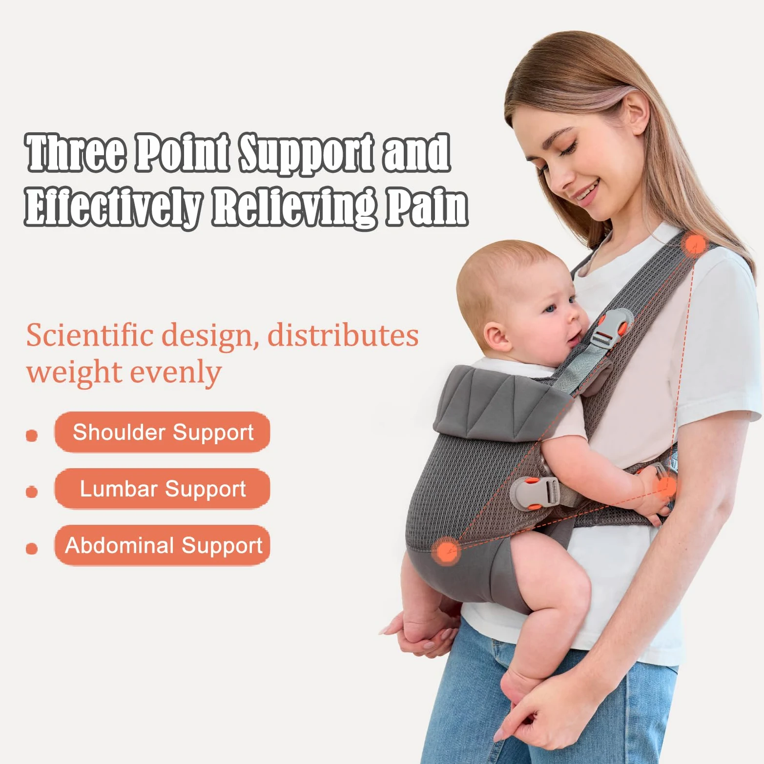 IULONEE Marsupio per neonati e neonati, colore: grigio scuro | Marsupio ergonomico per neonati con cinghie regolabili traspiranti e leggere per mani libere