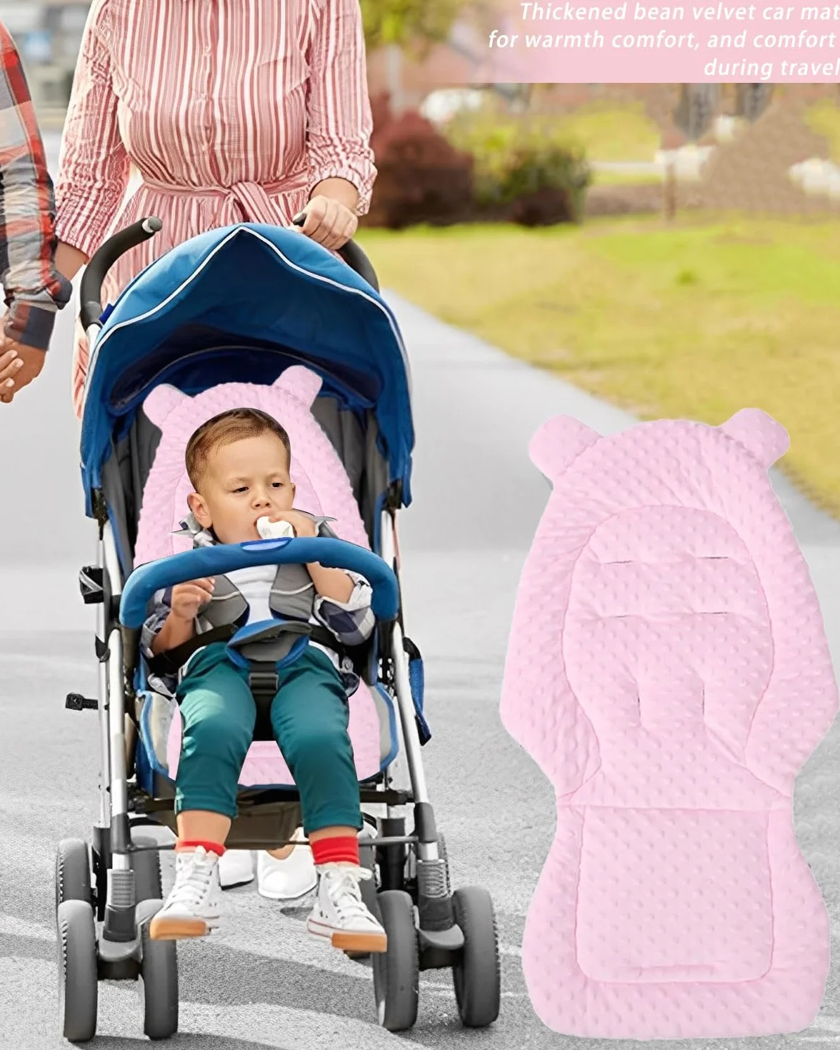 1 Pezzo Riduttore passeggino universale，Materassino Passeggino Universale In Cotone, Cuscino Passeggino Universale, Traspirante, Morbido, Accessori Per Passeggini（rosa）