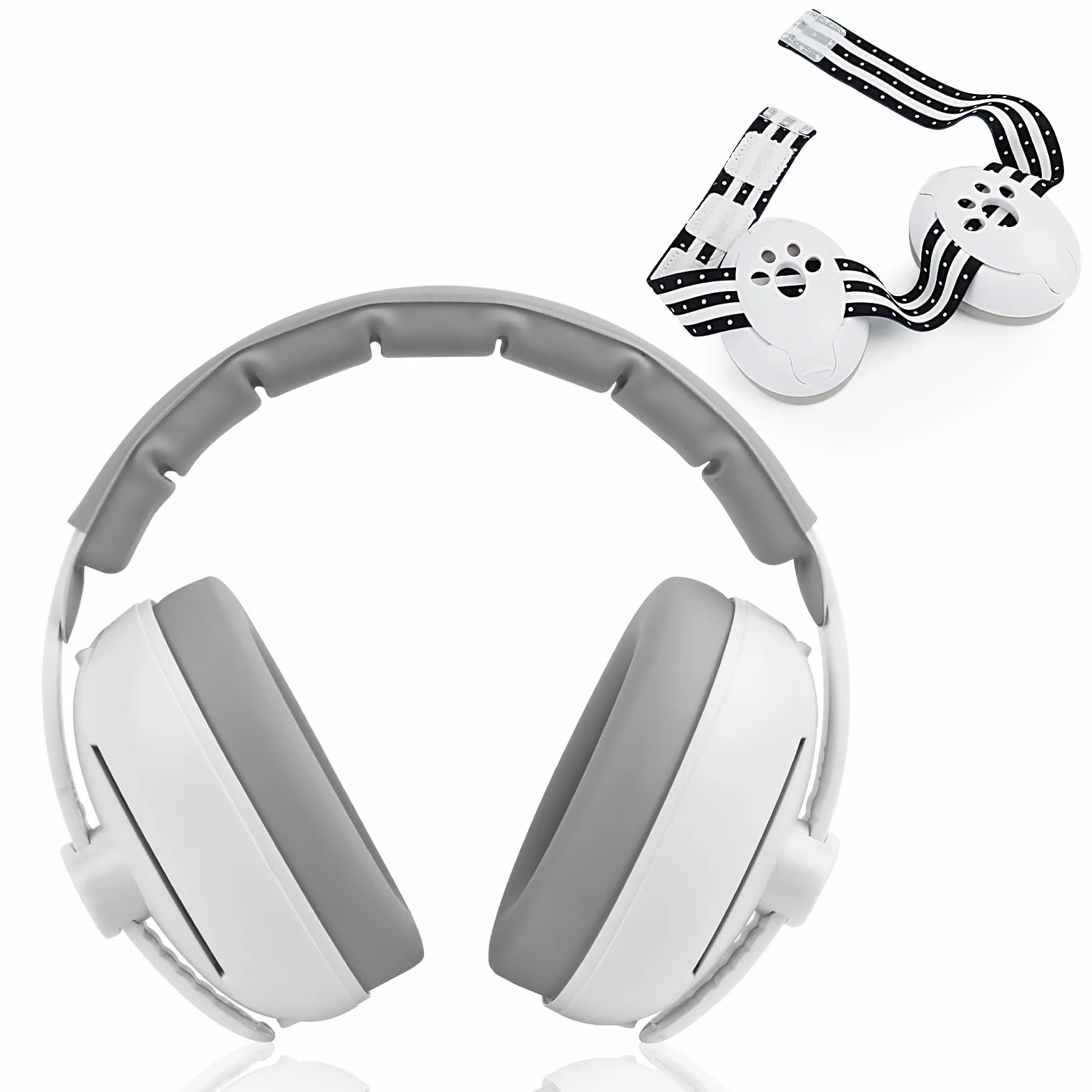Cuffie Neonato Antirumore 2-in-1 per Protezione dal rumore (0-4 anni), Cuffie Antirumore Neonato Riduzione del Rumore 25dB, Fascia Regolabile e Guscio ABS Leggero,Cuffie per Neonati Antirumore