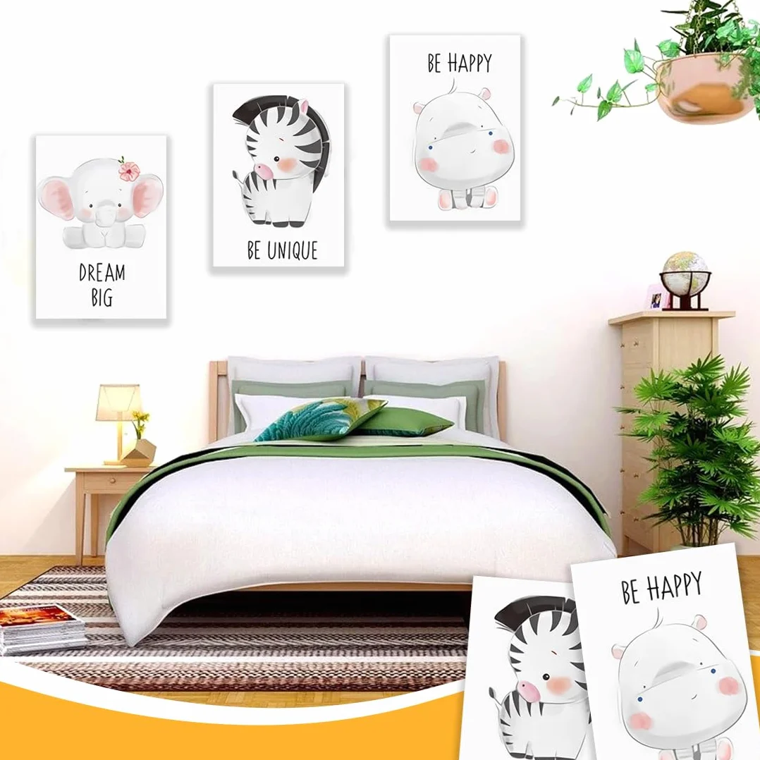 Poster da 6 pezzi, immagine della stanza di un bambino (21 x 30 cm), set di poster, decorazione murale, decorazione della stanza dei bambini