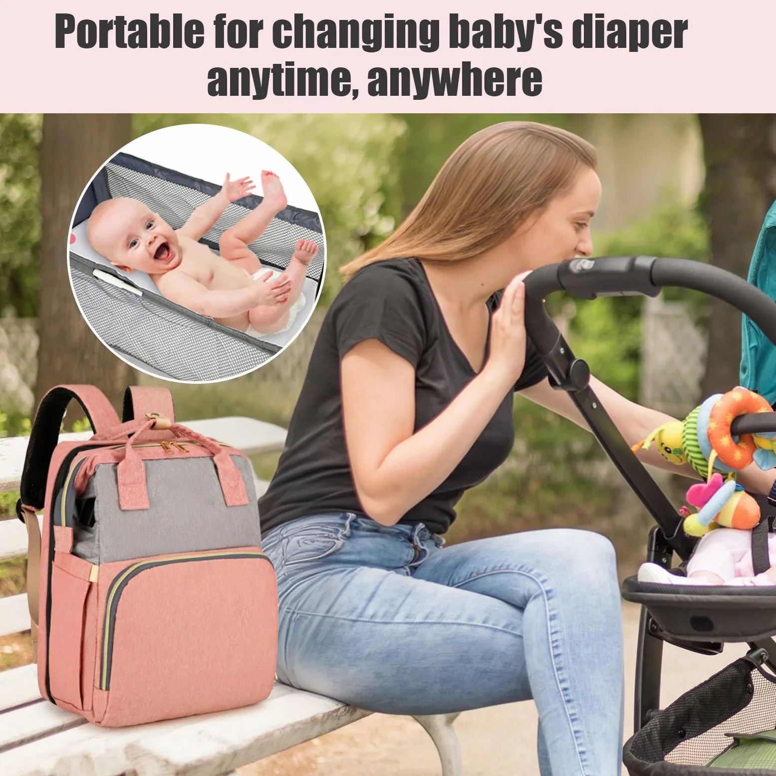 Zaino Cambio Bambino | Impermeabile Per Accessori Puercultura,Grande Capacità Leggero Per Abbigliamento, Giocattoli e Biberon da Viaggio