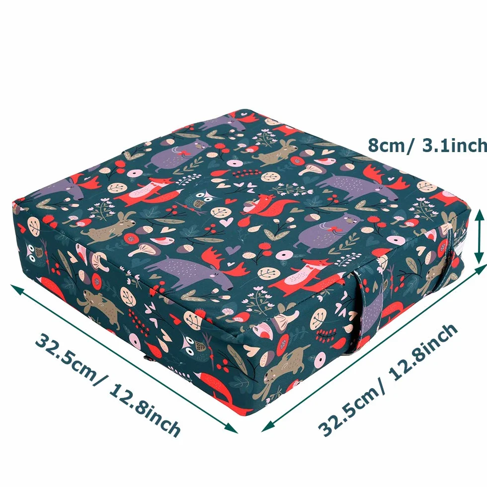 FANSU Cuscino Rialzo da Sedia per Bambini, Modello Cartone Animato Facile da Pulire e Comodo Regolabile Smontabile Cuscino Alzasedia per Seggioloni Sedia da Giardino Cuscino Seduta (Blu)
