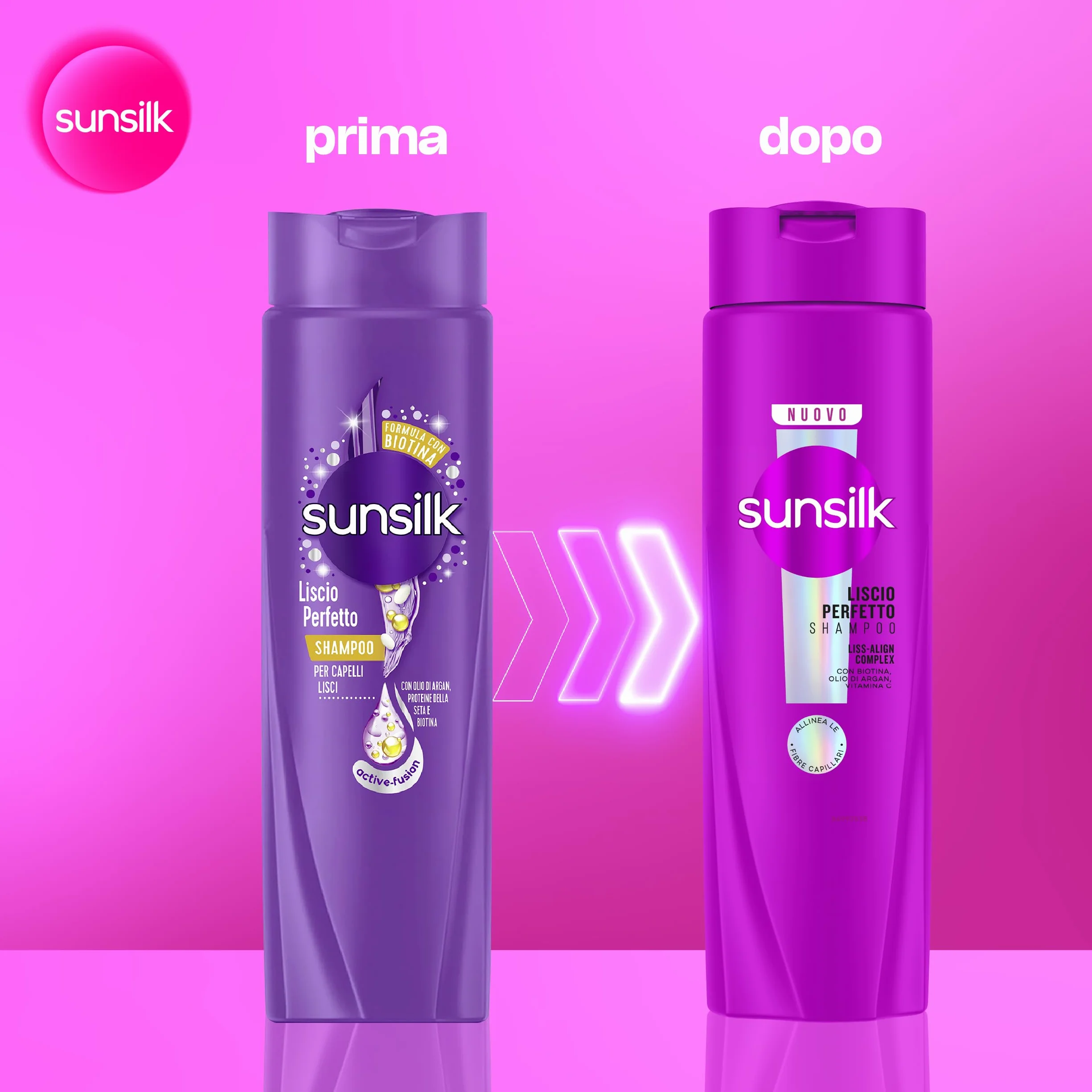 Sunsilk, Shampoo Liscio Perfetto, Shampoo per Capelli Lisci e Disciplinati, Formula Arricchita con Liss-Align Complex con Biotina, Olio di Argan e Vitamina C Formato XXL 810ml
