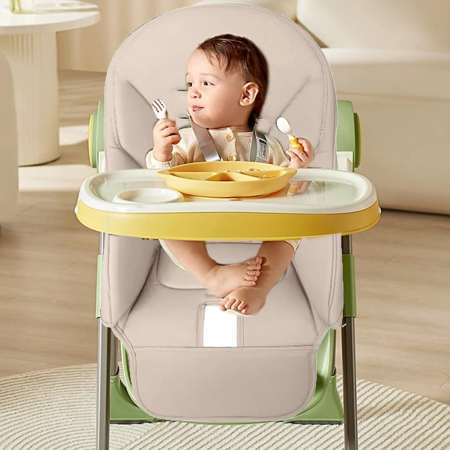 Youany Cuscino per seggiolone, riduttore per seggiolone, sedia da pranzo, in pelle PU, rivestimento universale per Peg Perego, Kosmic Jané, Baoneo, Siesta Zero3