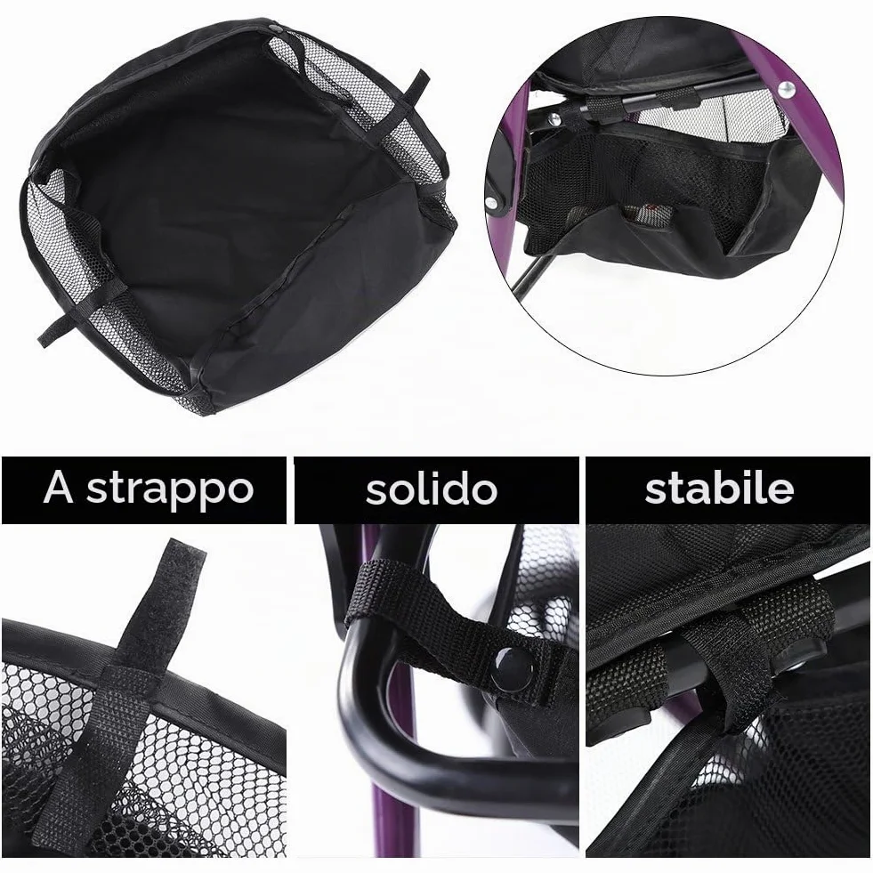 Cestino portaoggetti universale per passeggino, borsa organizer per carrozzina, cestino per la spesa, borsa per riporre prodotti per bambini, 30 x 30 x 9 cm