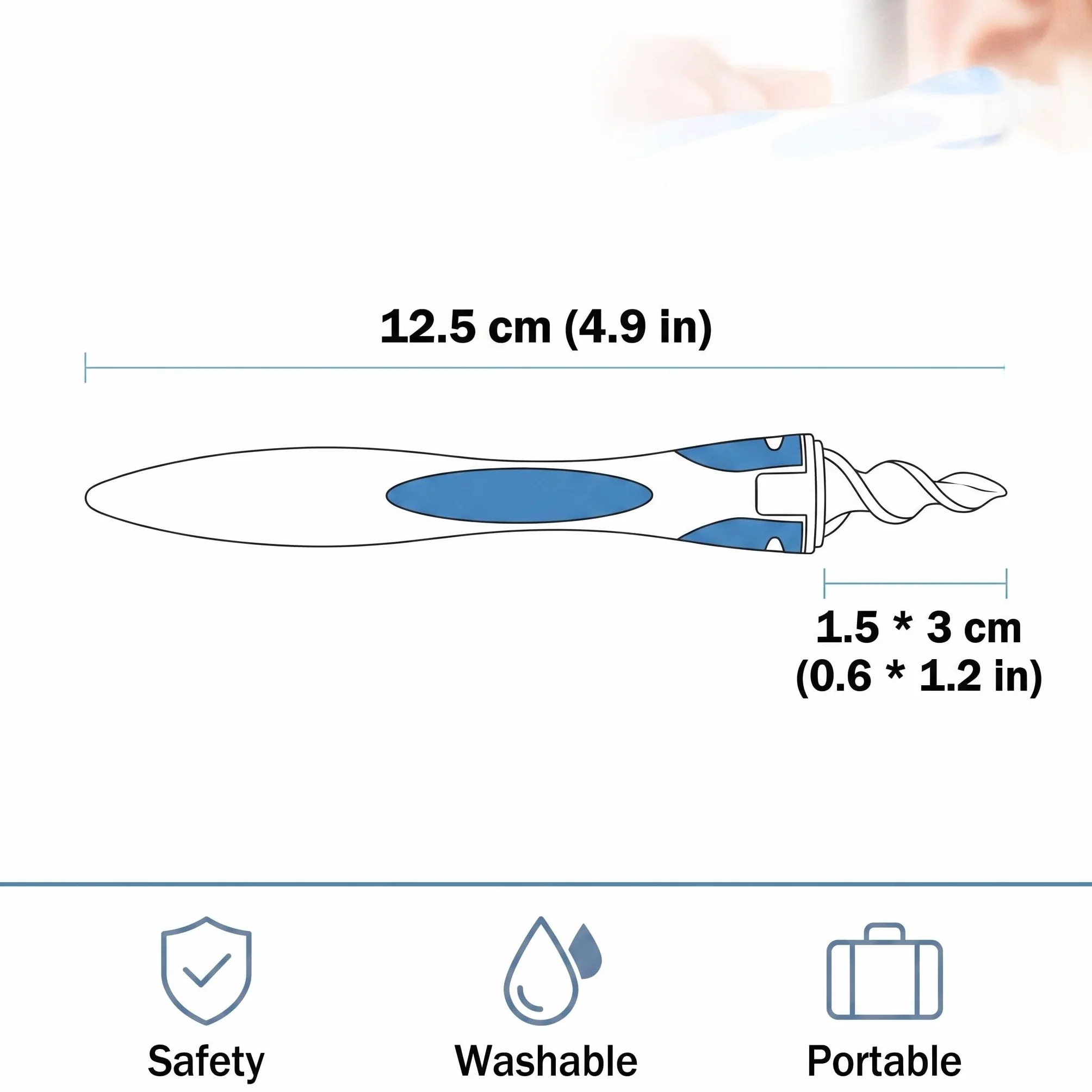 Pulisci Orecchie a Spirale in Silicone, Rimuovi Cerume in Modo Sicuro e Delicato, Kit per Pulizia Orecchie con 1 Impugnatura e 16 Punte Lavabili, Ideale per Adulti e Bambini (Confezione Singola)