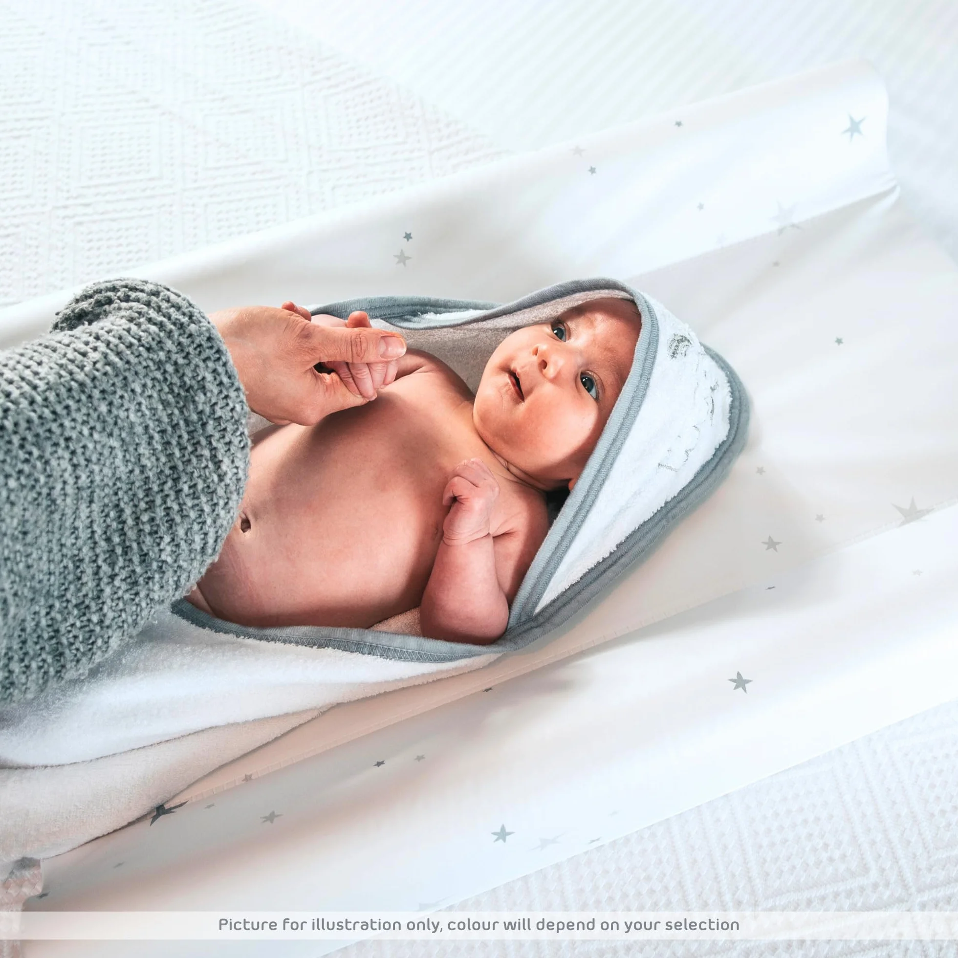 BabyDam Luxury SuperMax - Fasciatoio antirollio con cuneo, facile da pulire, 70 x 45 cm, colore: verde stella/bianco