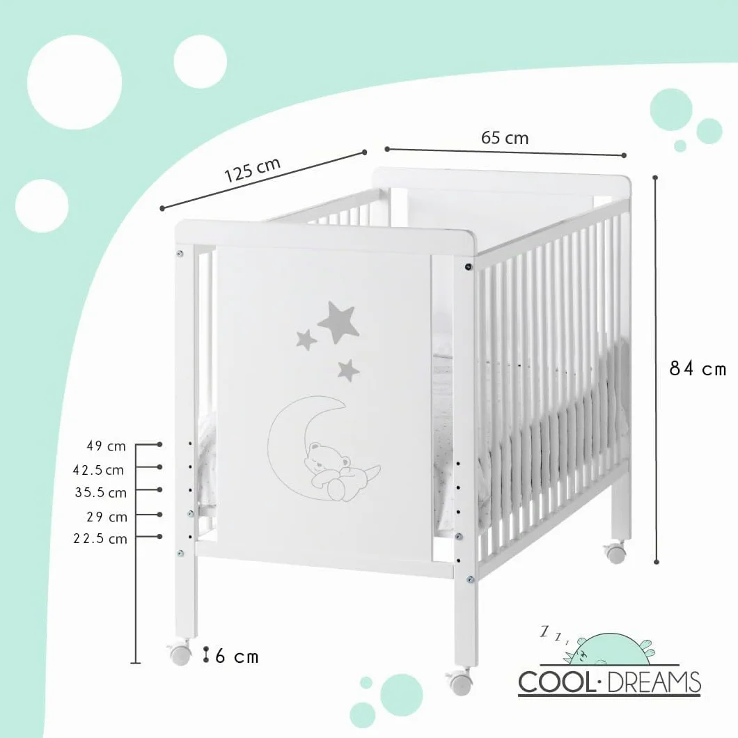 Culla gemellare + kit gemellare per dormire insieme. 240x120 bianco