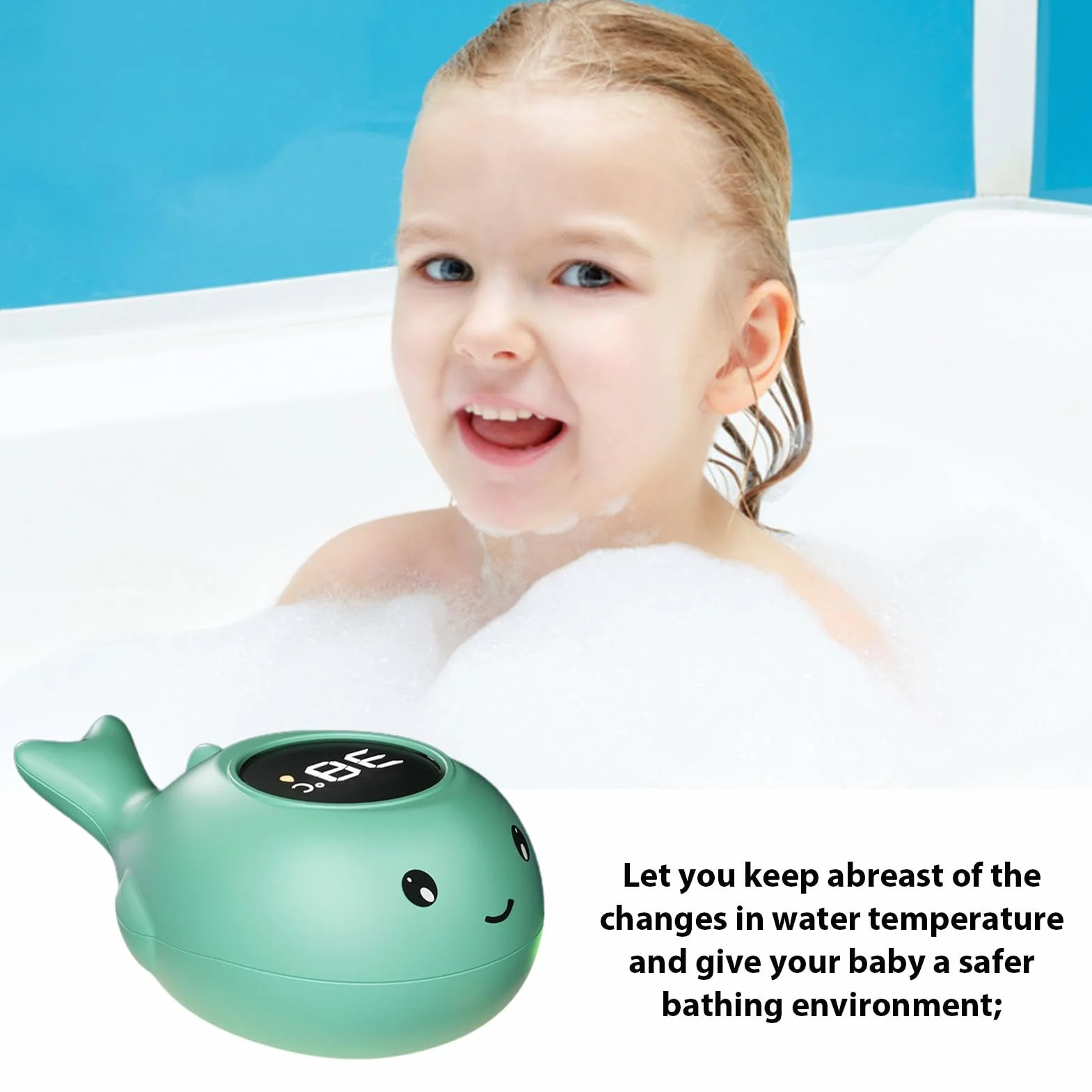 Termometro Vasca Bagno | Termometro Digitale Da Bagno Neonato | Termometro Bagnetto Bambini | Termometro Per Temperatura Acqua Bagnetto Neonato, Design Delle Balene