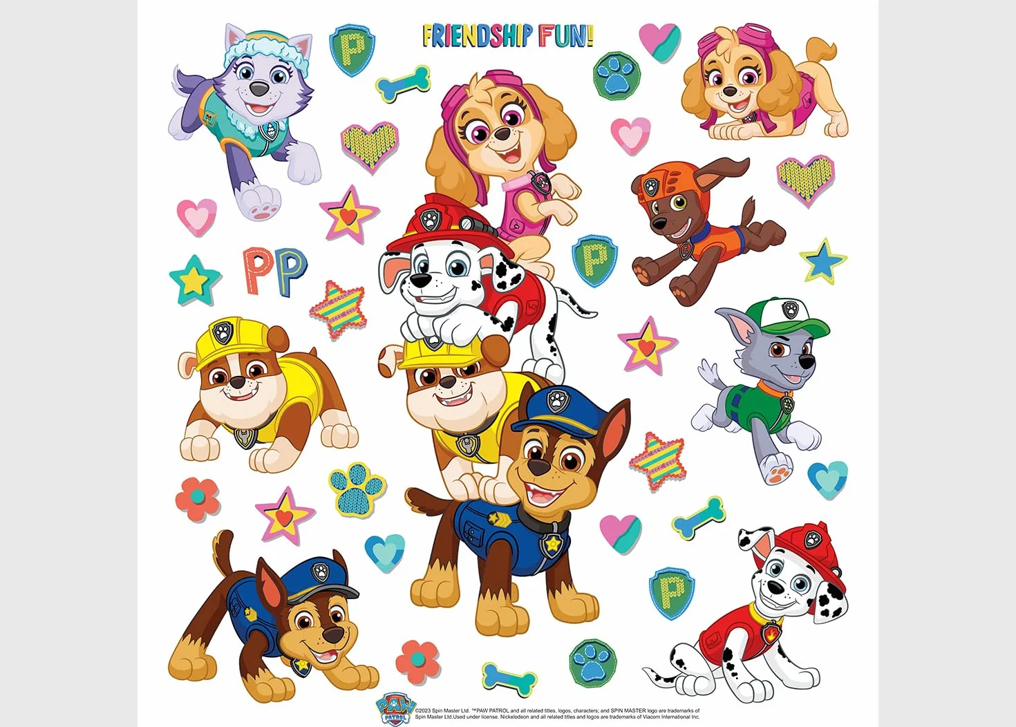 Paw Patrol Adesivi da Parete per Bambini, Adesivi Autoadesivi per Ragazzi e Ragazze, Decorazione da Parete di AG Design | 30 x 30 cm | ADKS 3842