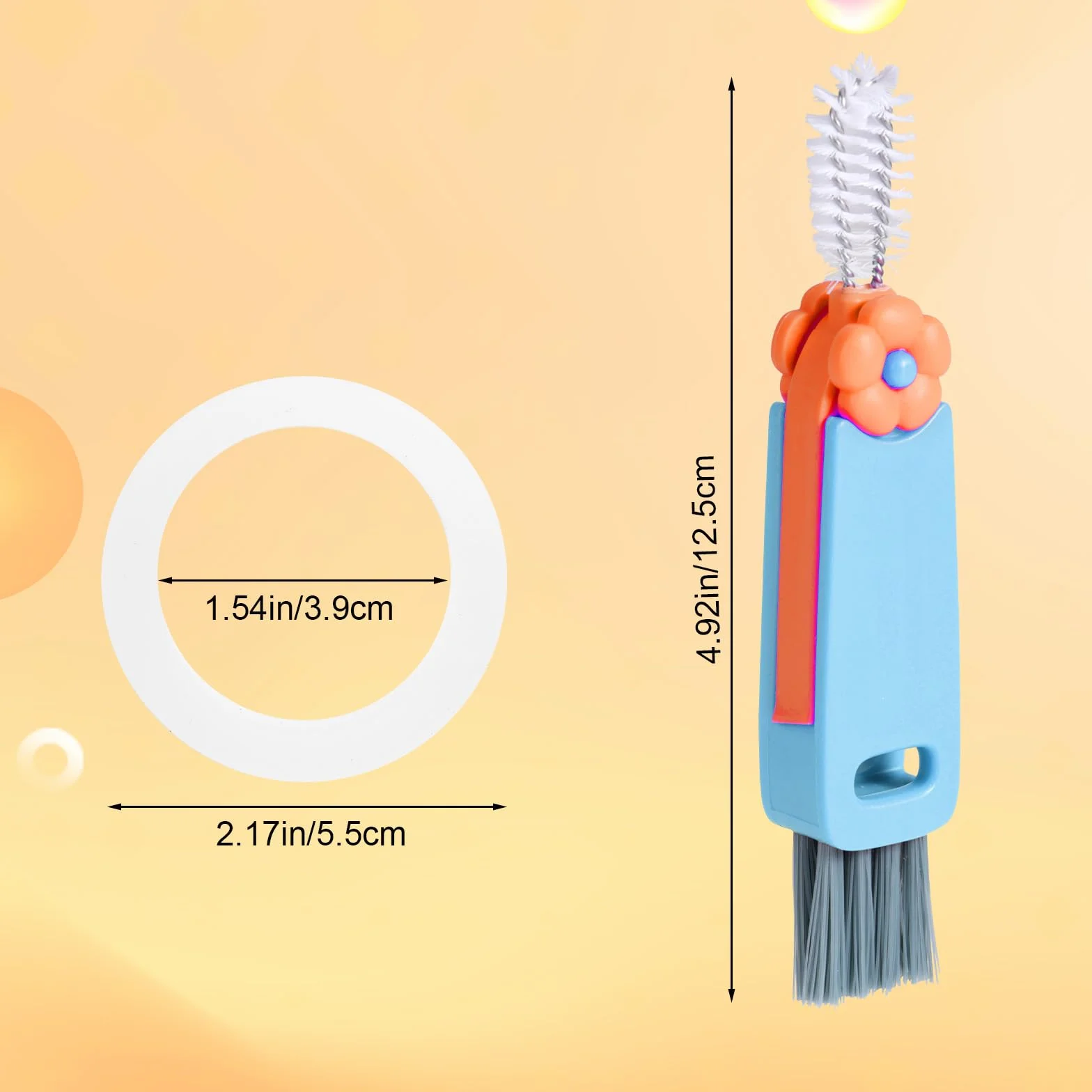 1pz Spazzola Pulizia e 4pz Guarnizioni di Ricambio, Guarnizioni di Ricambio per Scaldabiberon in Silicone e Spazzola per Pulizia 3 in 1 Compatibili con Momcozy 17oz