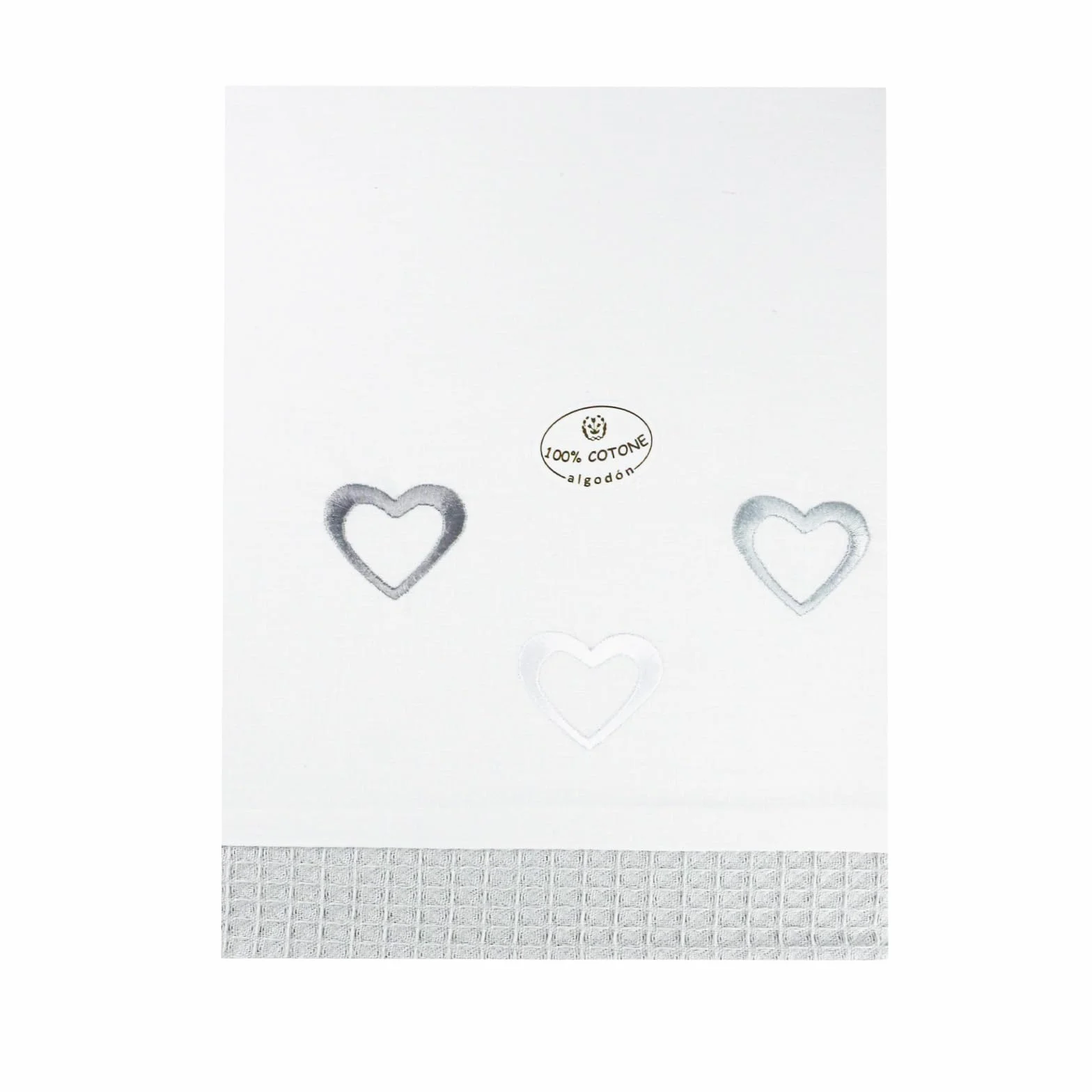various Set Lenzuola Lettino Neonato 60x120 cm, 100% Cotone Extra Morbido, Include Lenzuolo con Angoli, Lenzuolo Sopra e Federa, Biancheria Letto Bambino Traspirante Happy Love Colore BCO/Grigio