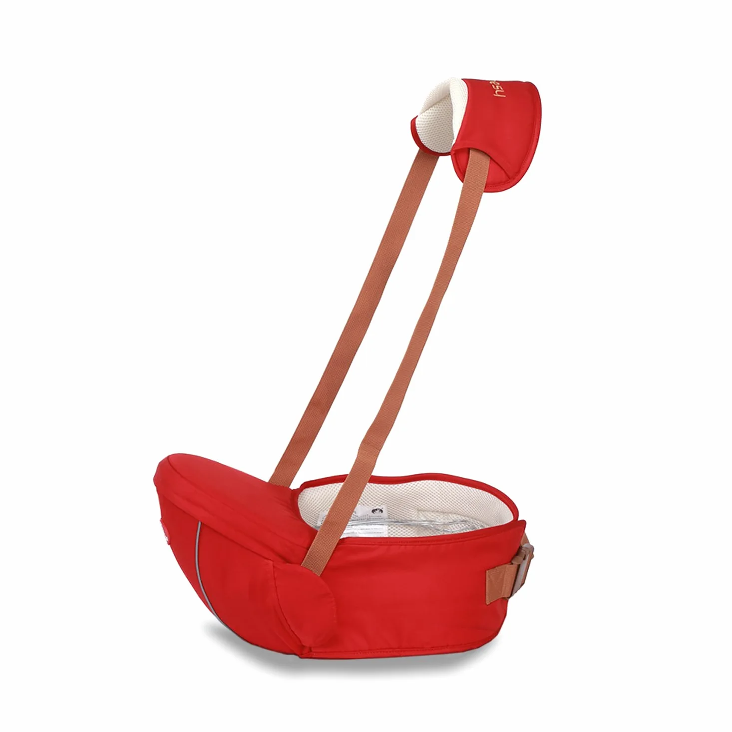 SONARIN Premio Hipseat Baby Carrier, Portantina per bebè, Sicuro e Comodo, Formato Libero, Cintura Anteriore Portaoggetti(Rosso Scuro)