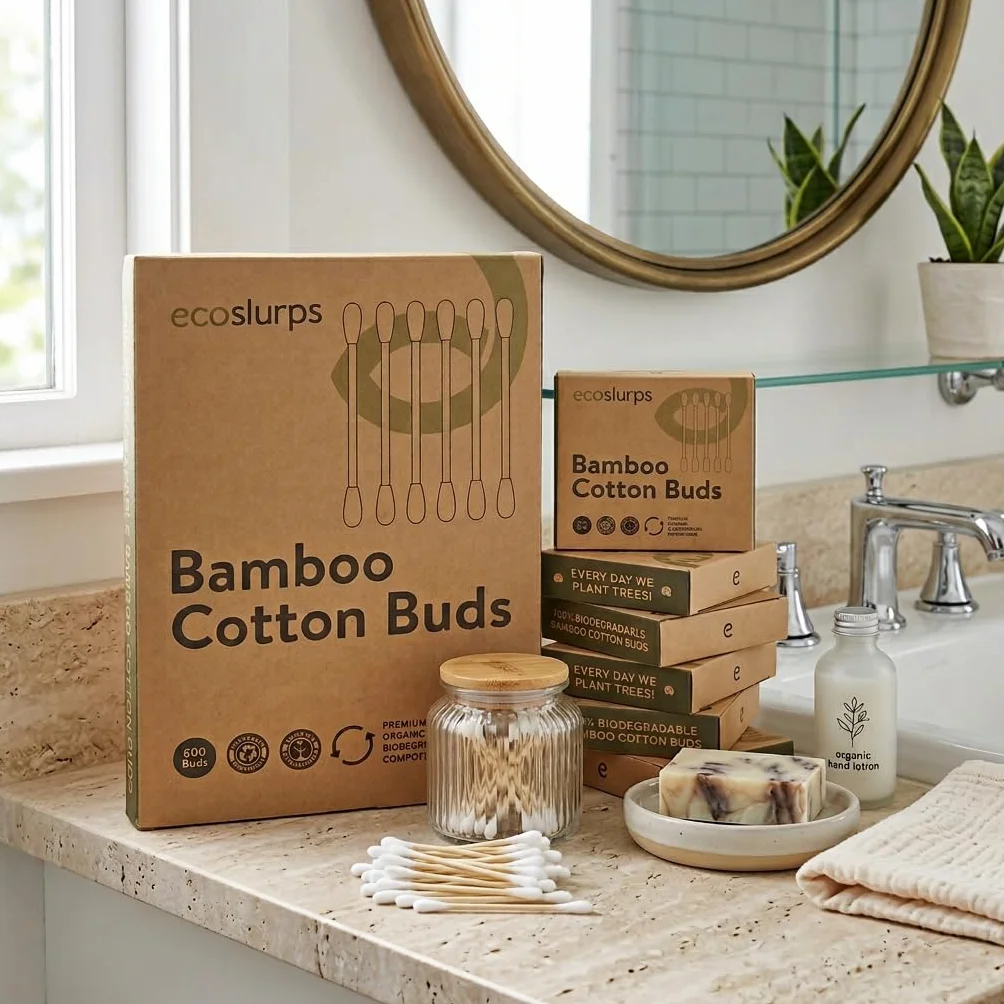 EcoSlurps Batuffoli di cotone, dischetti e cotton fioc (600)