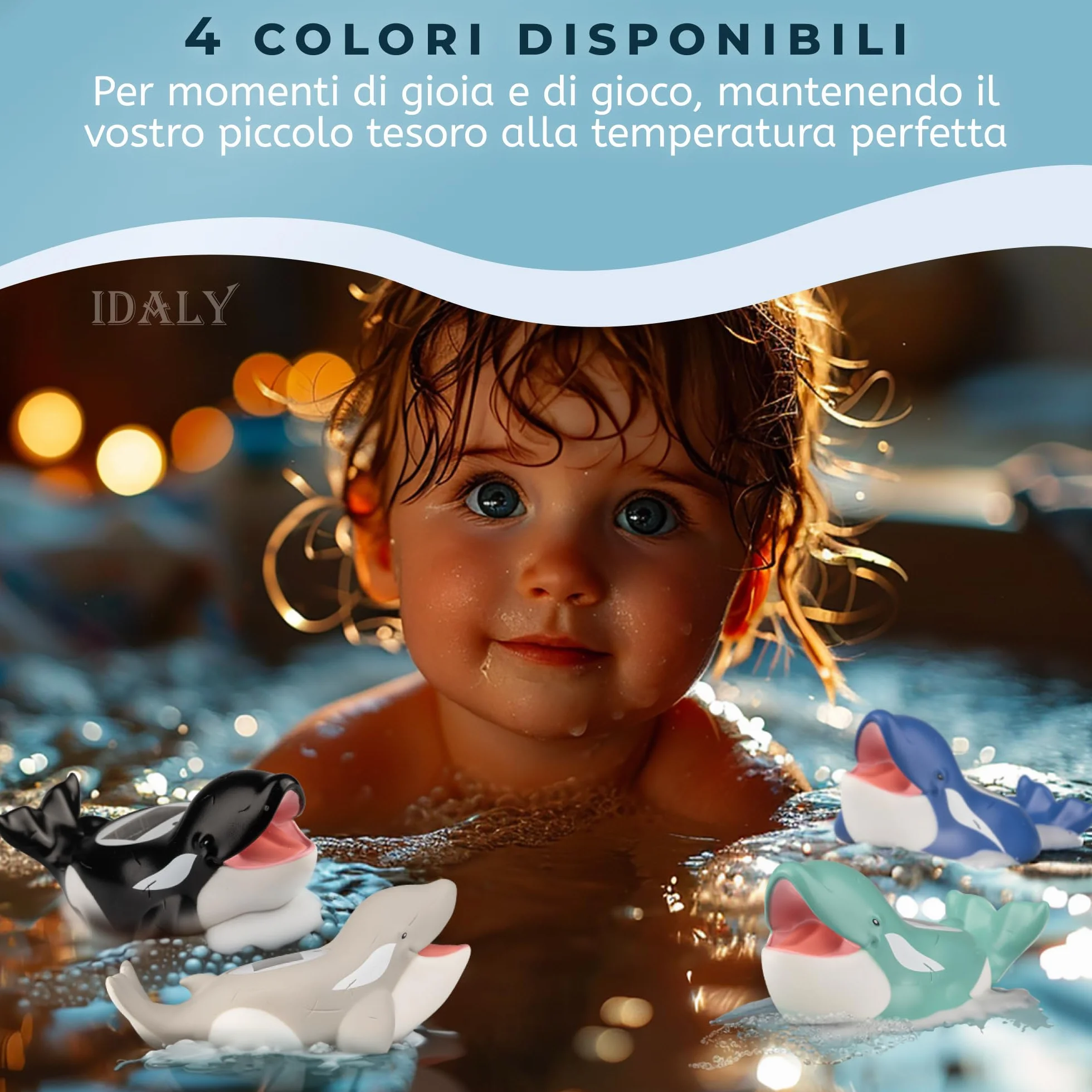 Termometro Bagnetto Neonati ℃/℉ Termometro Bagno Per Acqua Neonato, Galleggiante, Allarme LED, Display, LCD, Lettura Digitale Temperatura dell'Acqua & della Stanza, Regalo Bambini E Bambine (GRIGIO)