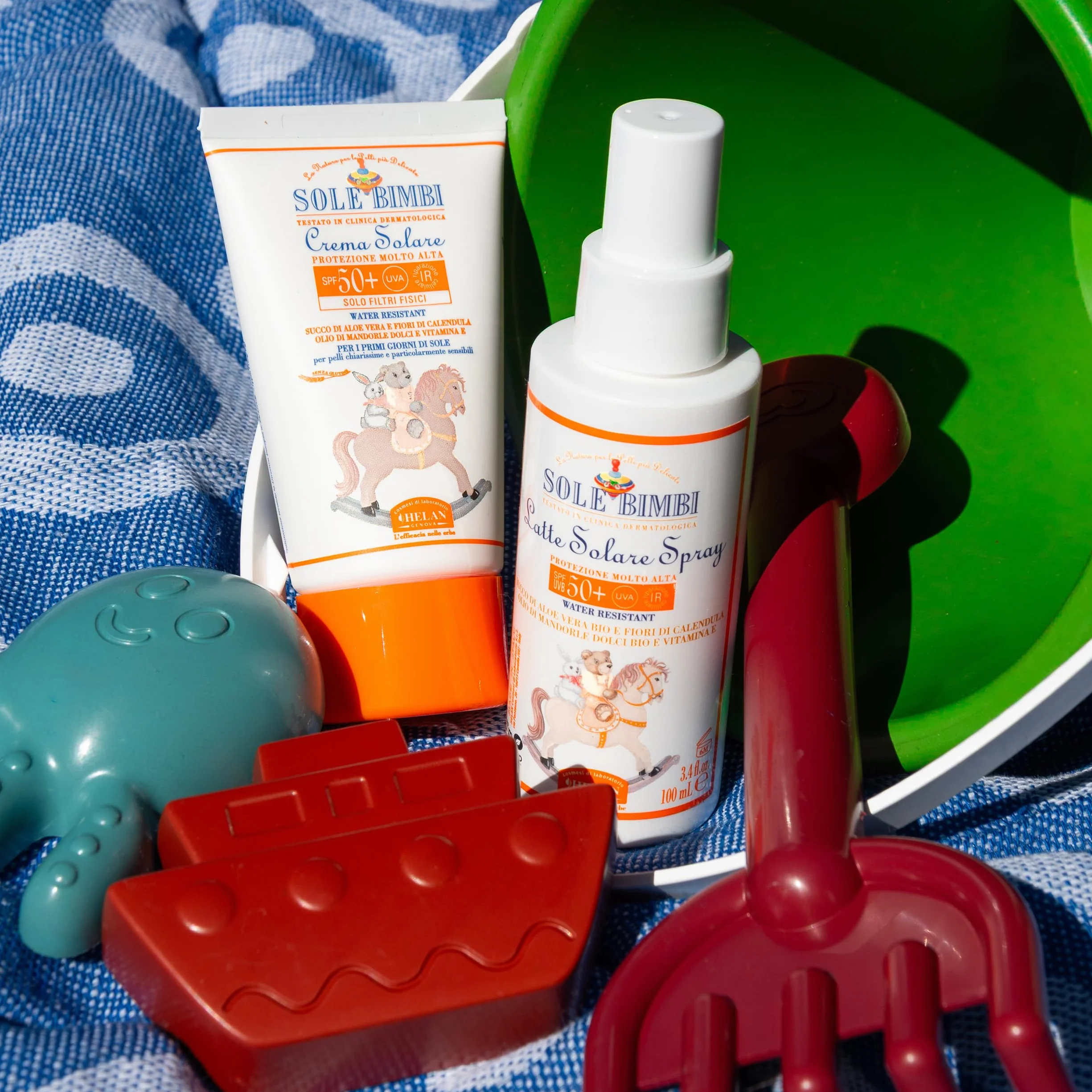 Helan, Sole Bimbi - Crema Solare 50+ Bambini e Neonati, Protezione Solare 50+ SPF Molto Alta contro Raggi UVB/UVA, Crema Solare Viso e Corpo con Olio di Mandorle Dolci, Vitamina E e Aloe Vera, 50 ml