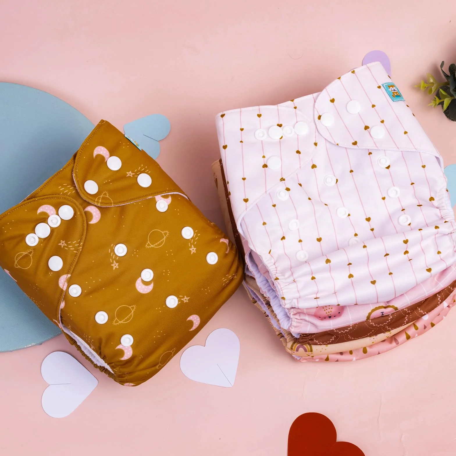 ALVABABY - Pannolini di stoffa per bambini, riutilizzabili, lavabili, 6 pannolini + 12 pannolini di stoffa 6DM104-DE