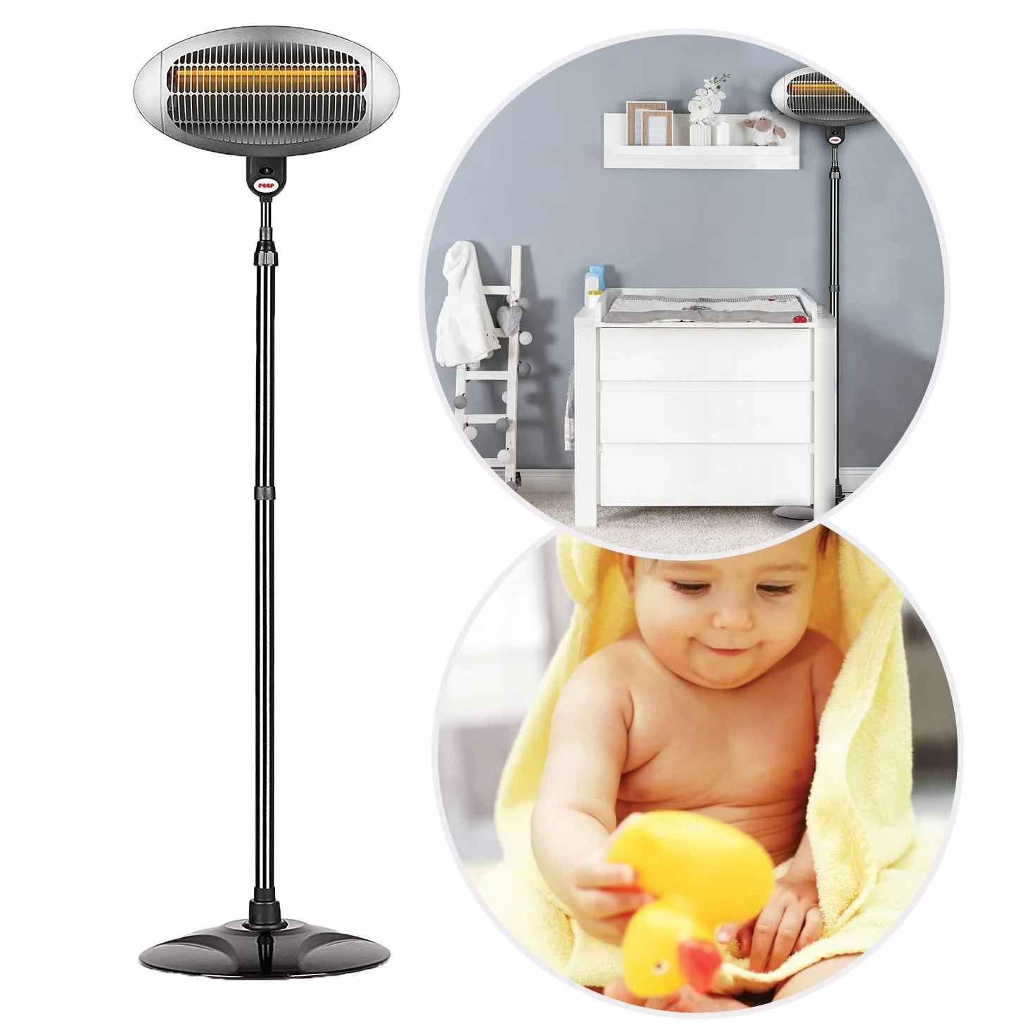 Reer GmbH 1909 Radiatore per Fasciatoio, con Asta di Supporto e Luce Soffusa