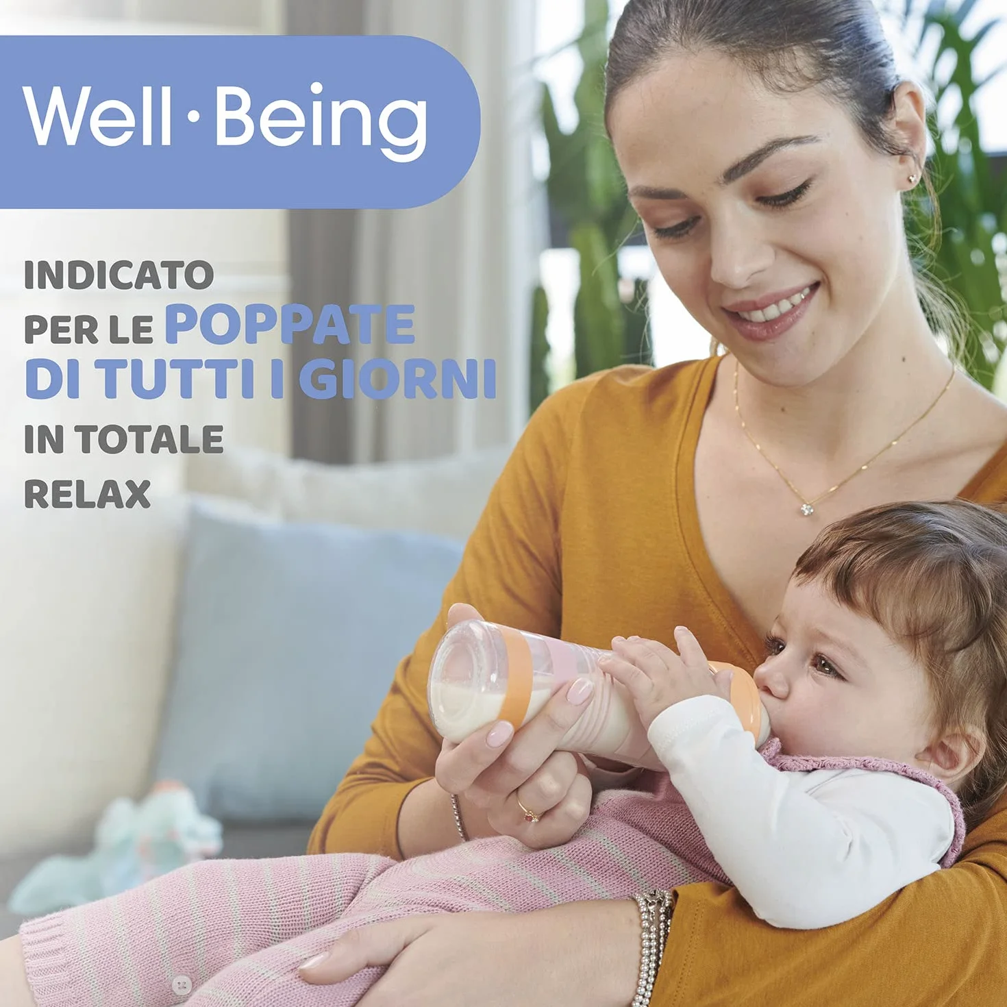 CHICCO Biberon Benessere Flusso Veloce, in Plastica da 330 ml, con Tettarella Physio in Morbido Silicone e Finitura Soft Sense, Riduce Rigurgito e Irritabilità, 4 Mesi+, Neutro