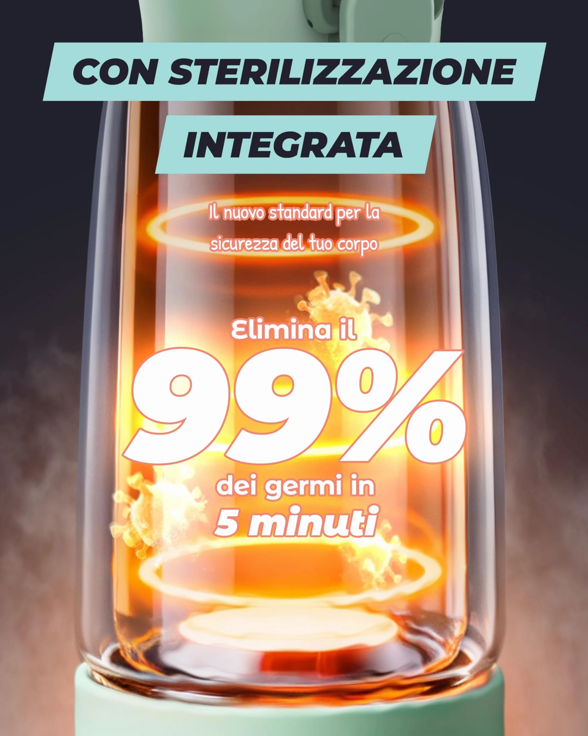 Scalda Latte Portatile: Autopulente, controllo temperatura, 8 poppate/carica, 450ml, 100W per latte materno, formula e acqua