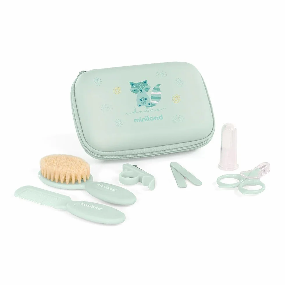 Miniland Baby Kit Mint. Borsa da toilette con articoli per la cura del bambino.