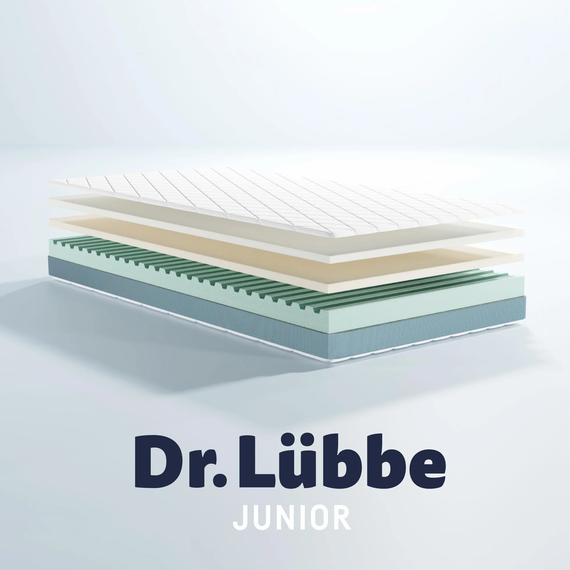 Julius Zöllner Materasso per ragazzi Dr. Lübbe Junior, in memory foam e schiuma fredda per il massimo comfort, Oeko-Tex Standard 100, Made in Germany, dimensioni 120 x 200 cm