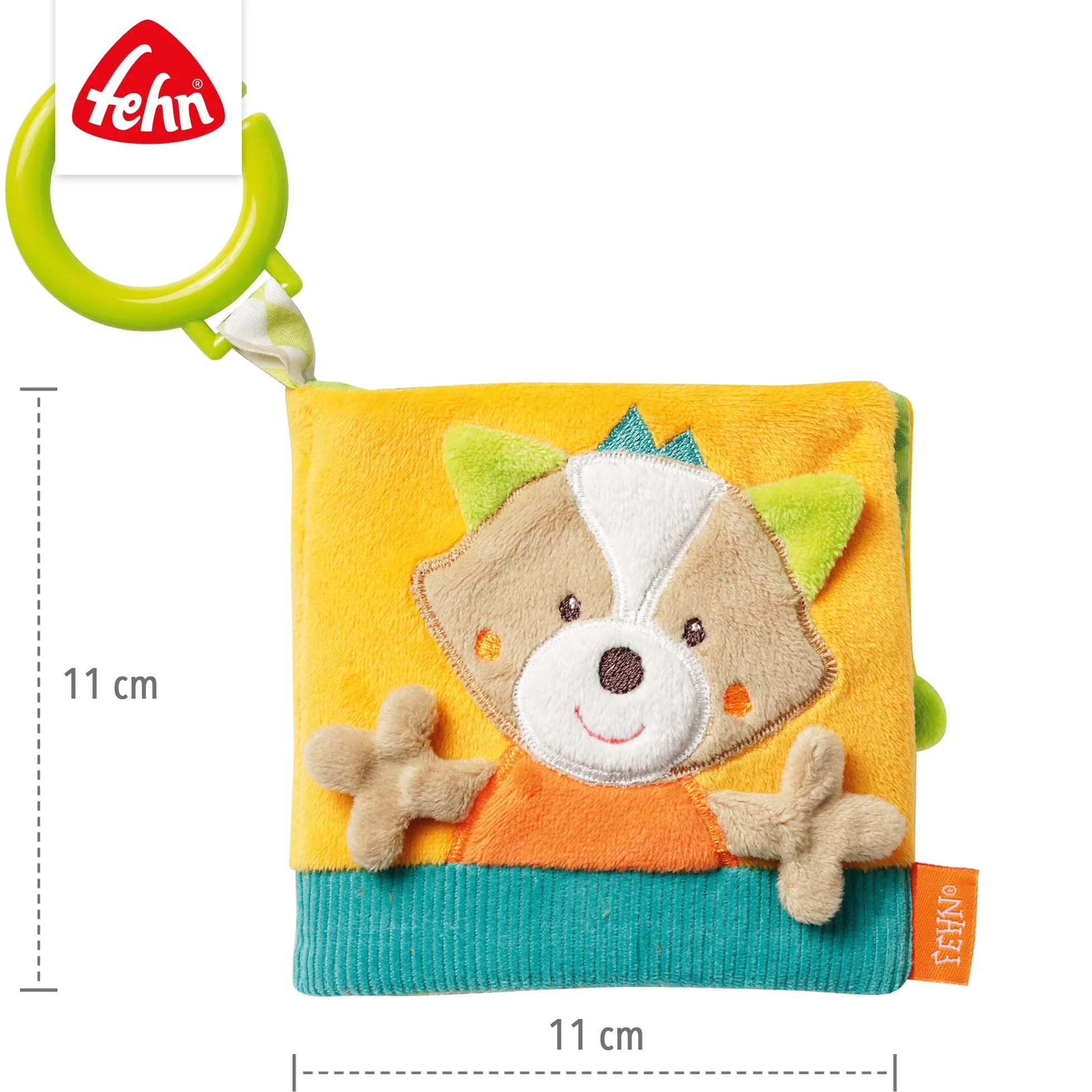 Fehn libro di stoffa volpe - Libro tattile con motivi animali - giocattolo da appendere al passeggino e al seggiolino auto - per neonati e bambini piccoli a partire da 0+ mesi
