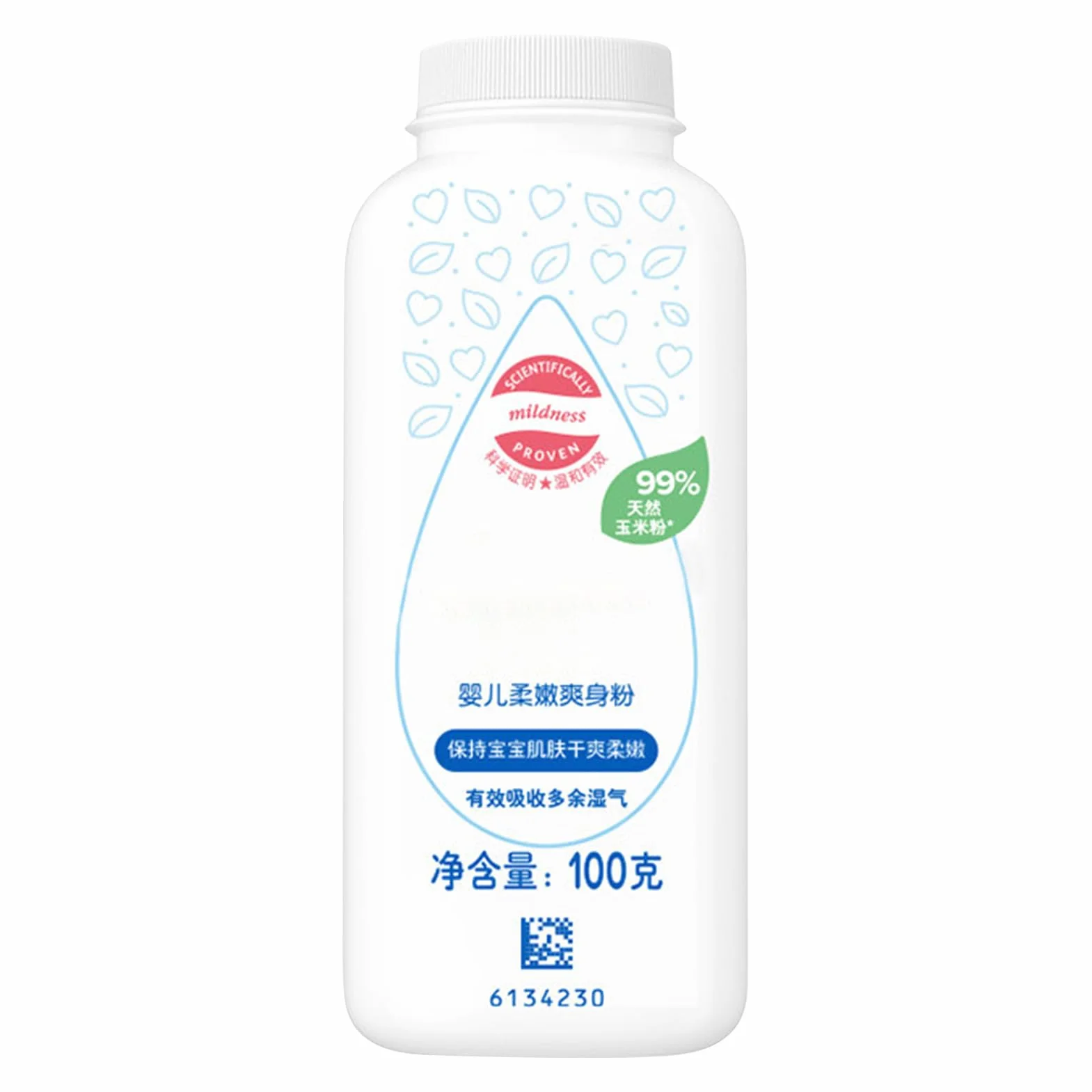 Senza talco in polvere per bambini - amido di mais per bambini biologici polvere di polvere, polvere di polvere secca | Formula di base vegetale bambino, calmante e raffreddamento 'umidità natural