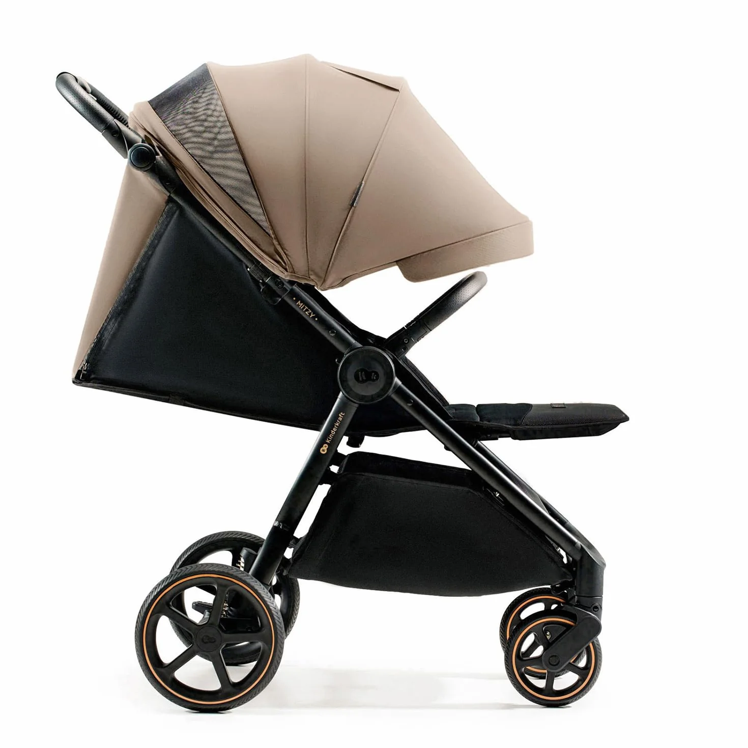 Kinderkraft MITZY Buggy fino a 22 kg, Passeggino Reclinabile, Carrozzina, Leggero, Facilmente Pieghevole, Schienale e Poggiapiedi Regolabili, Posizione Sdraiata, Ideale per I Viaggi, Beige