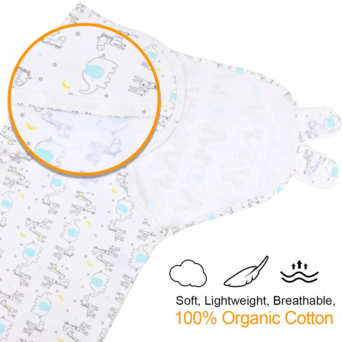 Vicloon Baby Swaddle Coperta, 2Pcs Copertina Avvolgente Regolabile per Neonato, Sacco Nanna Swaddle per Bebè, Copertina Fasciante Sacchi Nanna in Morbido Cotone per Neonati