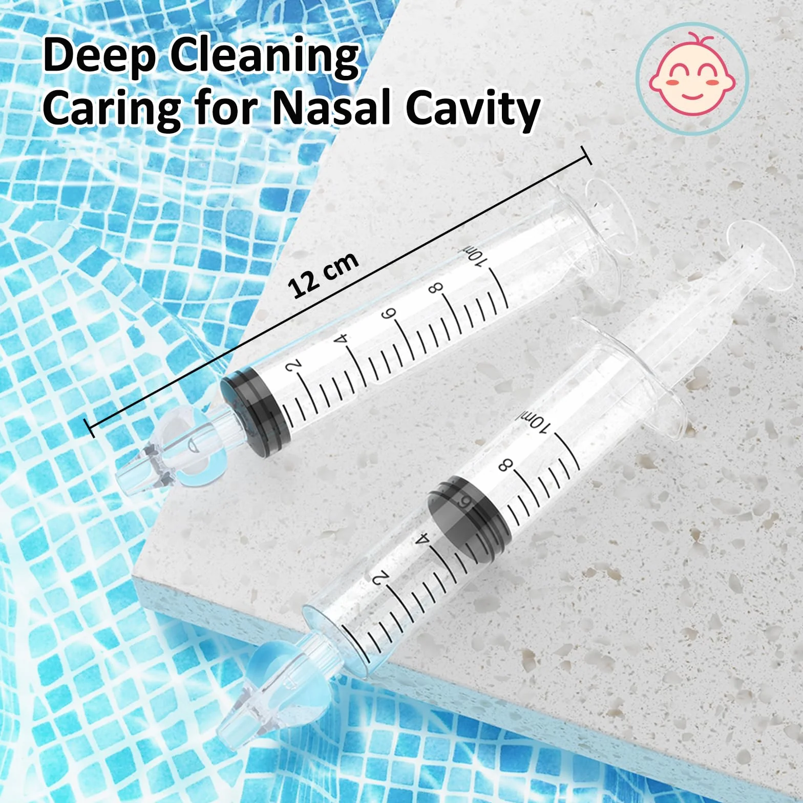 Siringa per Lavaggi Nasali Bambini ,2 pezzi Irrigatore Nasale 10ml, Siringhe Lavaggi Nasali con Punta in Silicone Morbido, Irrigazione Nasale Riutilizzabile Portatile Aspiratore Nasale