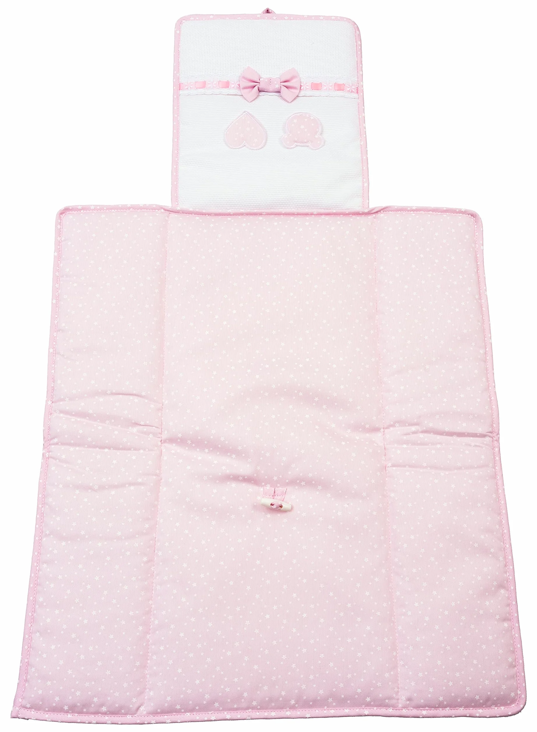 FILET P1519R- Fasciatoio Da Borsa I Morbida E Igenica Spugna I 100% Cotone I Prodotto Realizzato In Italia I Per Neonati/Prima Infanzia - Bianco, Rosa