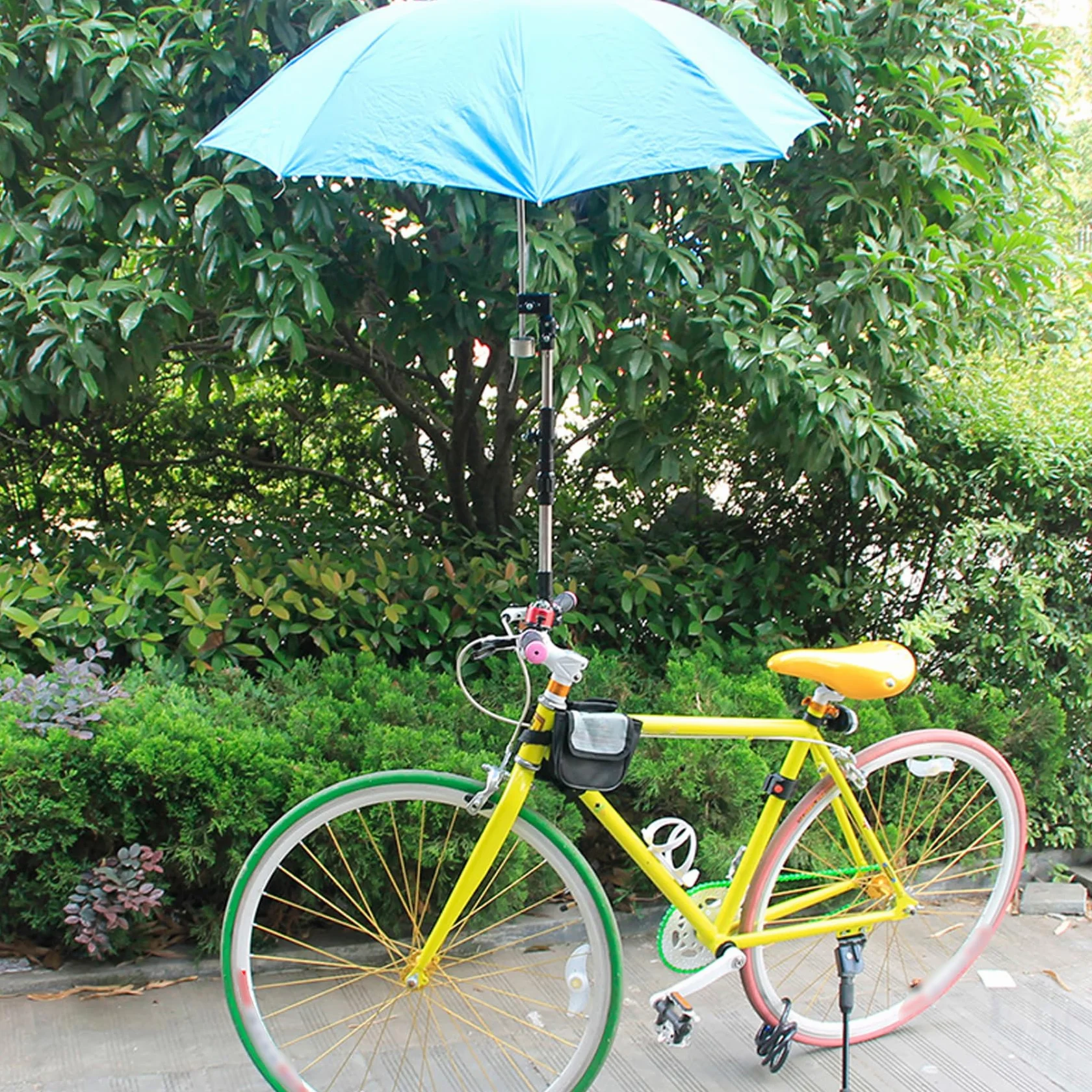 Ombrello per sedia a rotelle, Portaombrello per passeggino, Morsetto regolabile retrattile Supporto in acciaio inossidabile con base antiscivolo per passeggini Sedie a rotelle Bici, Morsetto