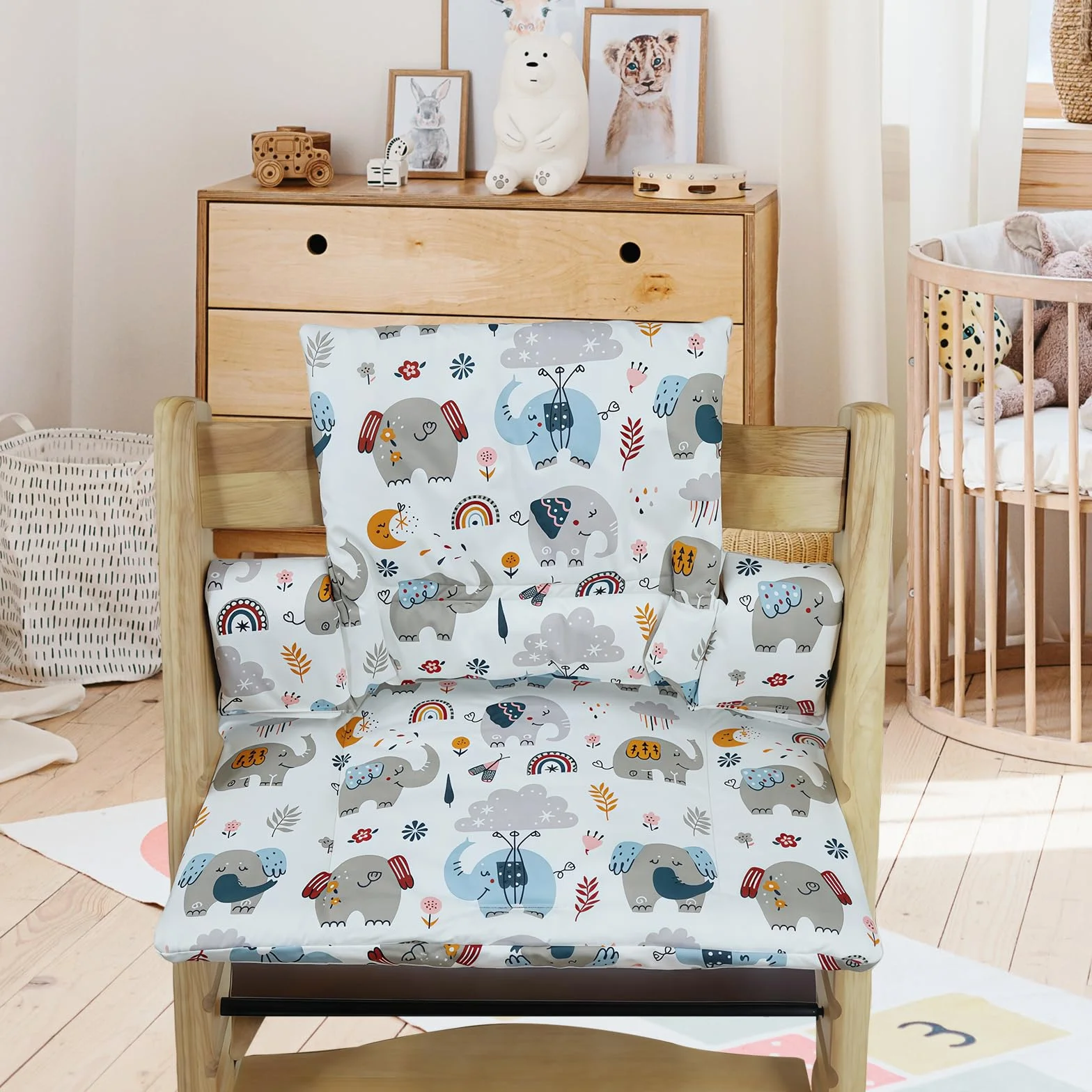 Cuscino per Seggiolone per Bambini per Stokke Tripp Trapp, Set di 2 Cuscini Impermeabili per Seggiolone, Cuscino Seduta Morbido Rimovibile per Neonati, Facile da Pulire, Facile da Fissare
