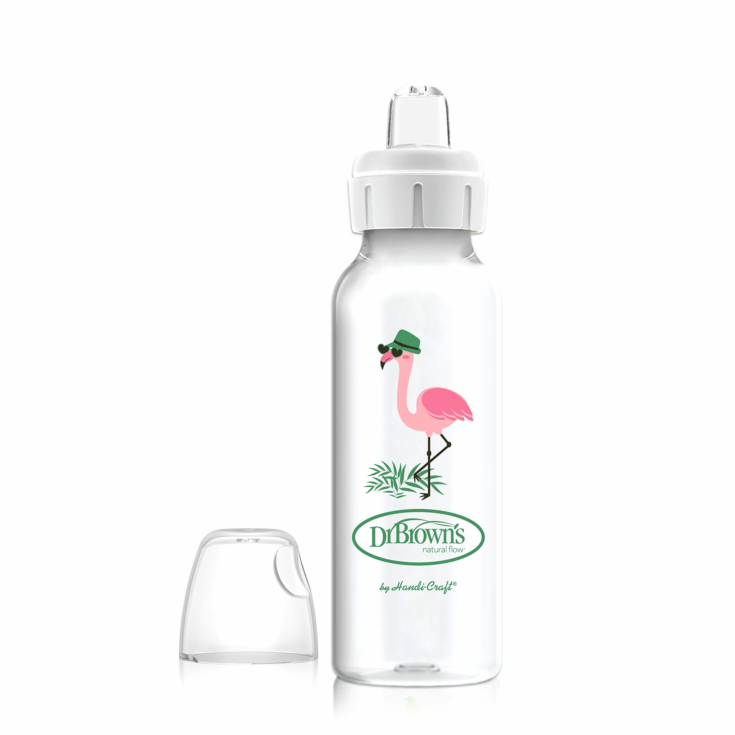 Dr.Browns SB81094 Borraccia standard da 250 ml con bocchino in silicone antigoccia fenicottero