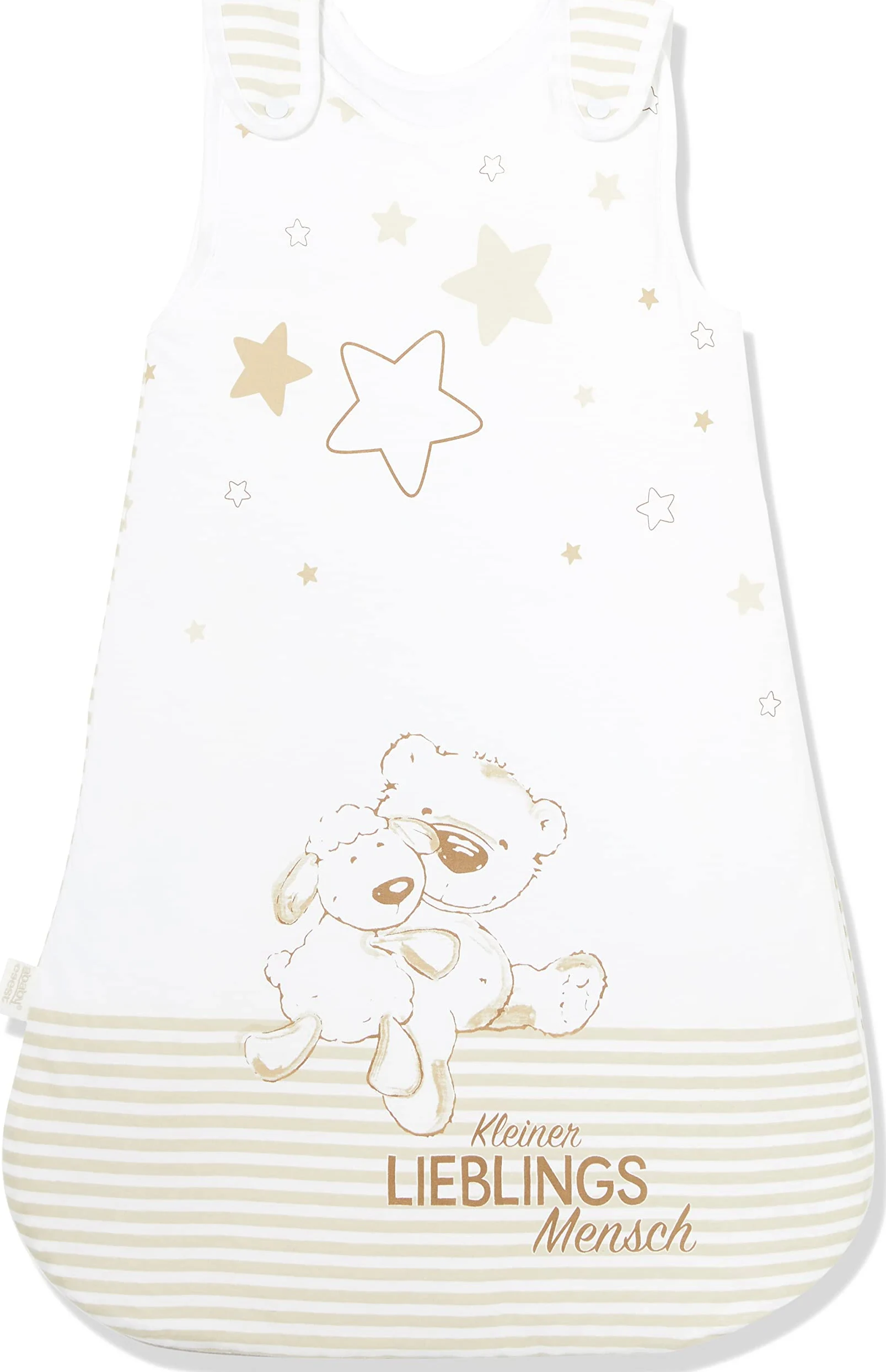 Herding BABY BEST Sacco Nanna per Neonati, Kleiner Lieblingsmensch, 70 cm, Cerniera laterale e bottoni automatici, Bianco