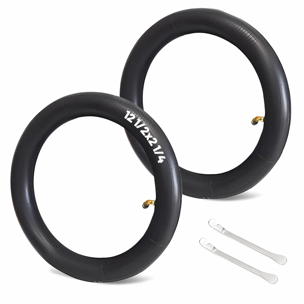 2 PCS Camera D'Aria Passeggino 12 1/2 X2 1/4,Camera D'Aria Monopattino Antiforatura Spessore Ruote Scooter Elettrico,Ruote di Ricambio con 2 Leve di Montaggio per Biciclette, Triciciclo