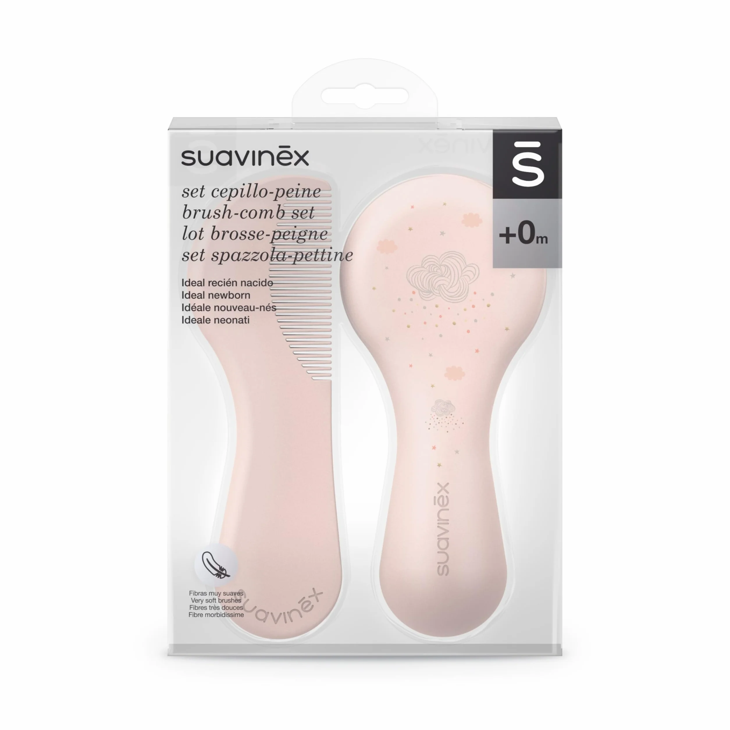 Suavinex Set Spazzola e Pettine per neonati e bambini - Idea Regalo - Rosa