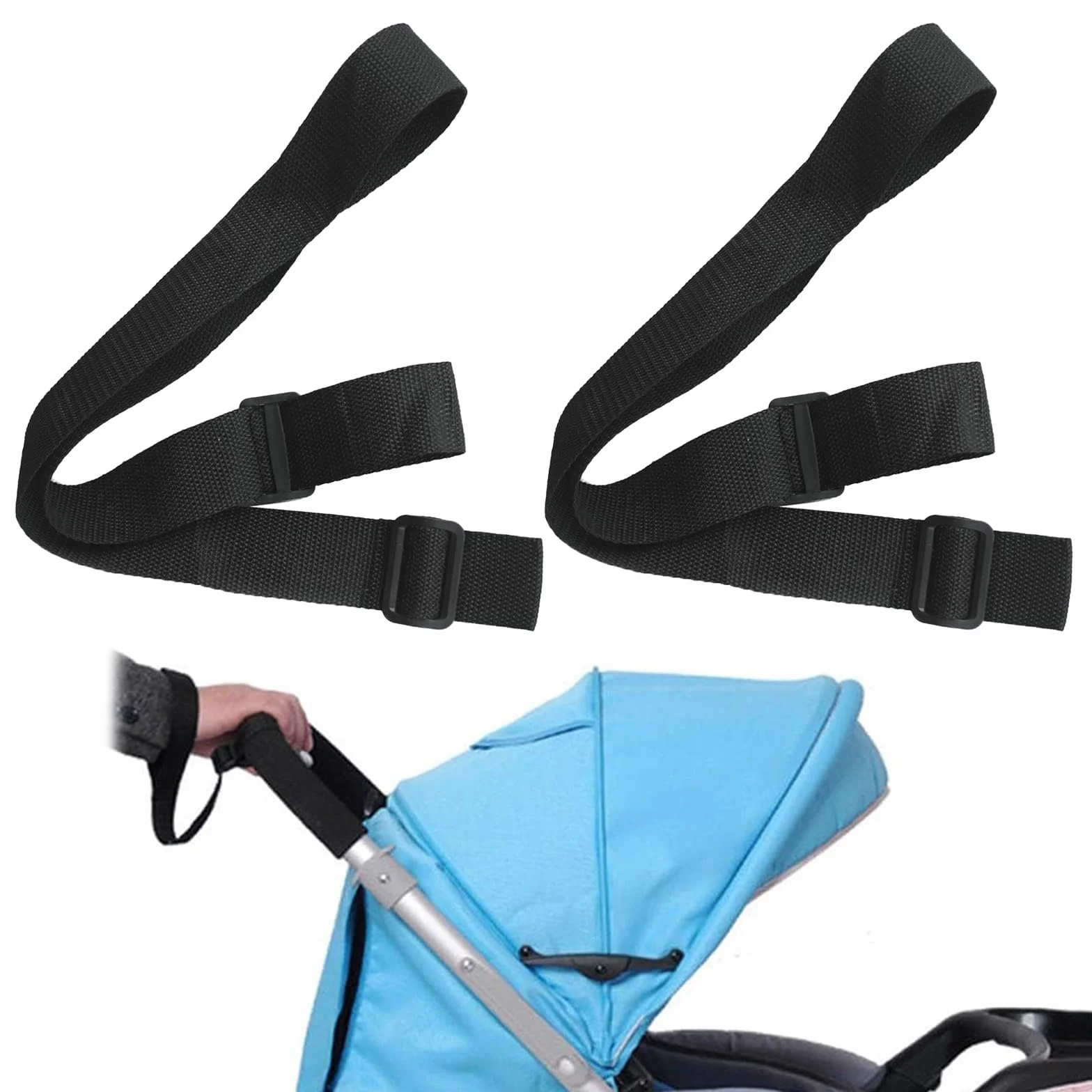 2 Pezzi Passeggino Imbracature Da Polso Passeggino Regolabile Passeggino Cinghie Passeggino Passeggino Passeggino Cintura Gancio Per Passeggino Per Sicurezza Anti-Skid Bambini (Nero)
